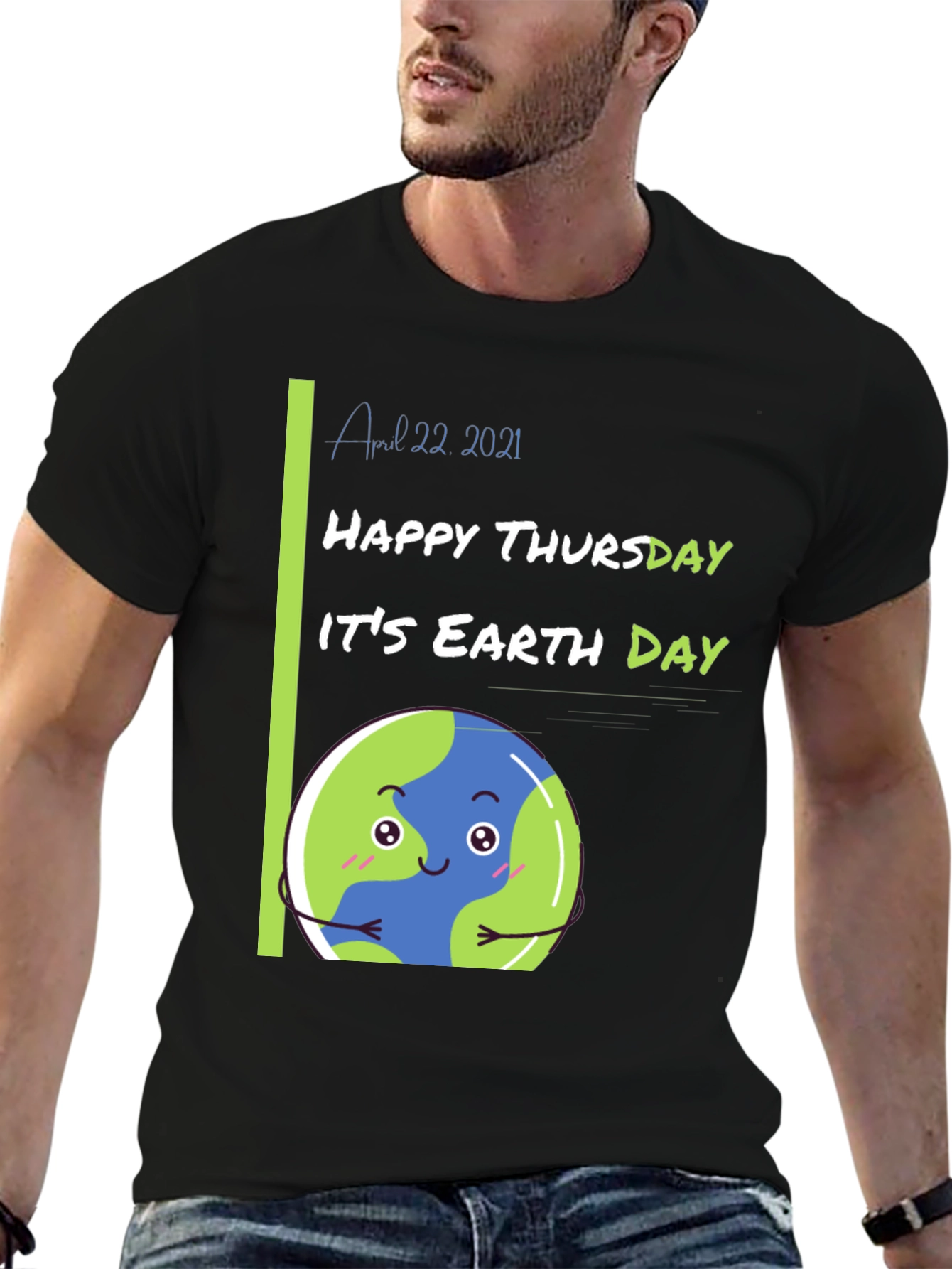 Earth Day Black T-Shirt - Happy Thursday
