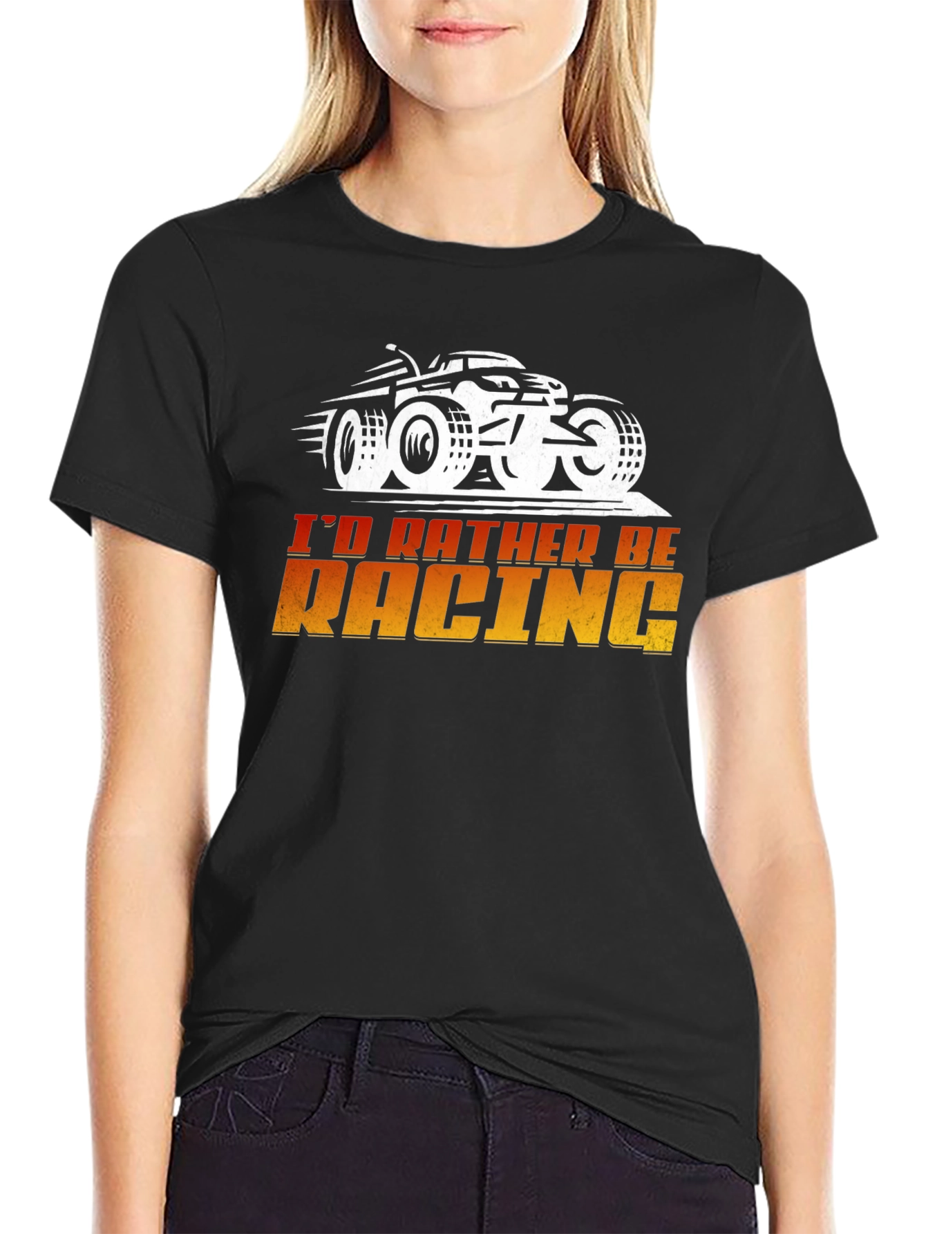 Id Rather Be Racing Black Graphic Tee