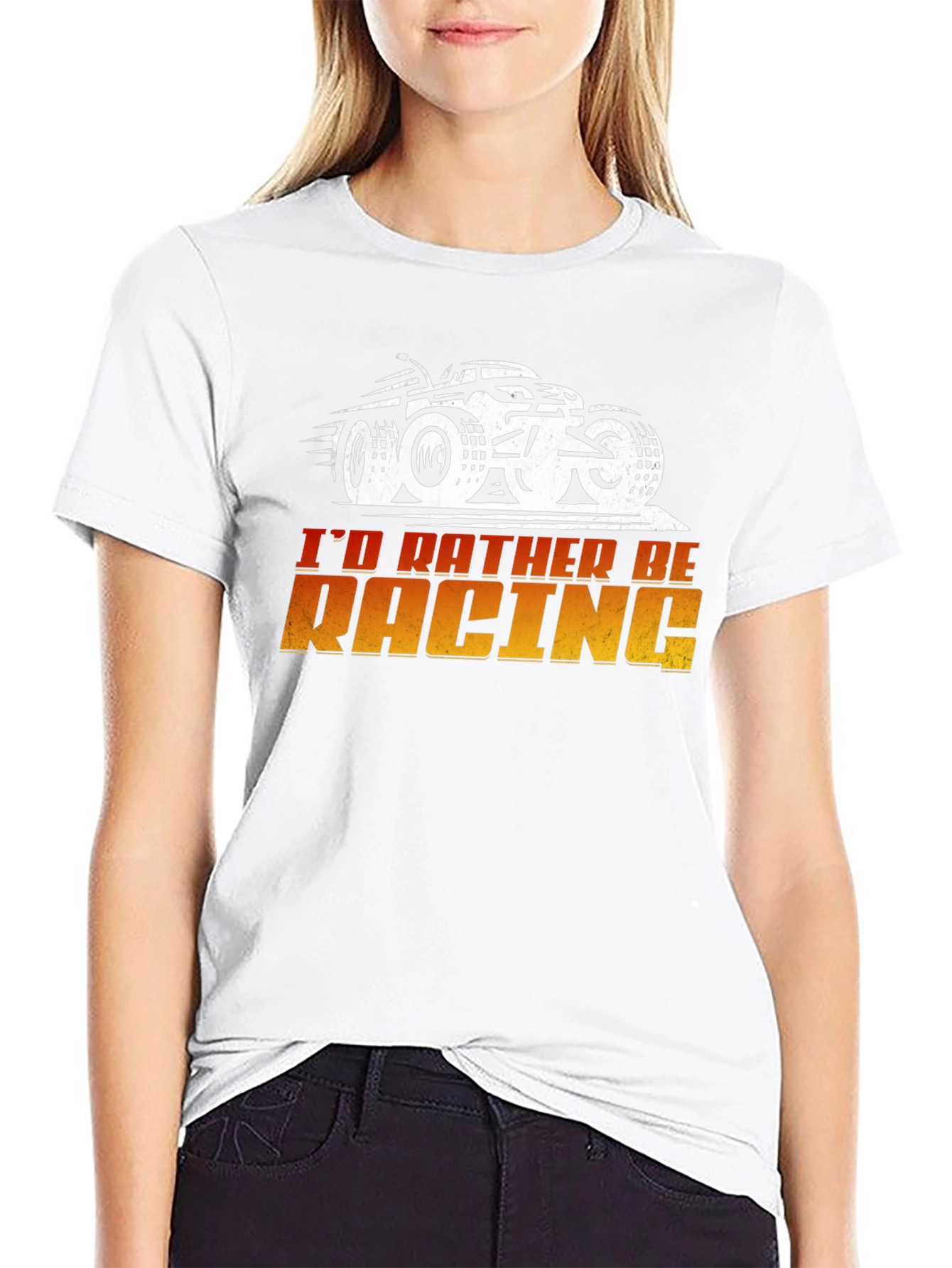 Id Rather Be Racing Black Graphic Tee