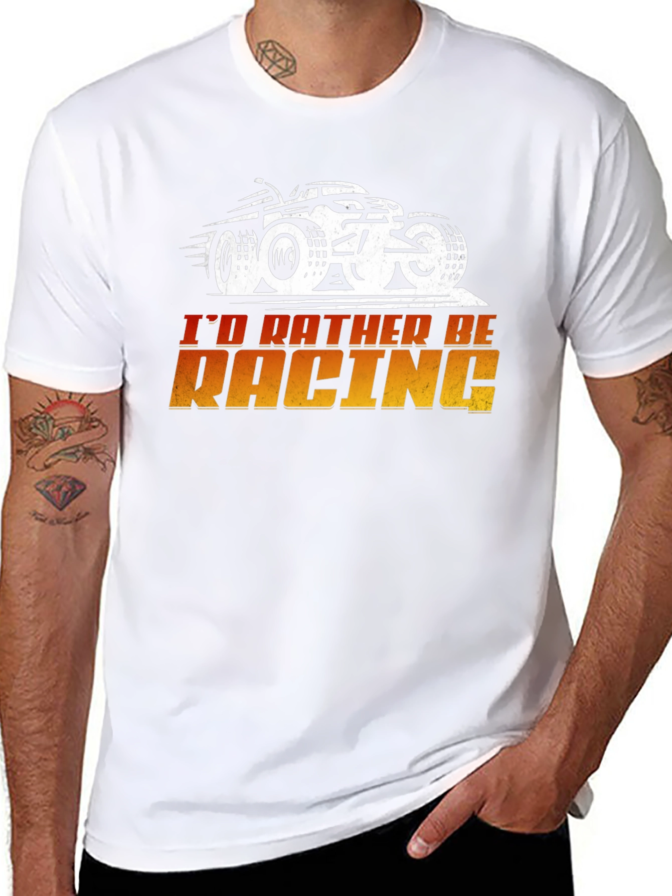 Id Rather Be Racing Black Graphic Tee