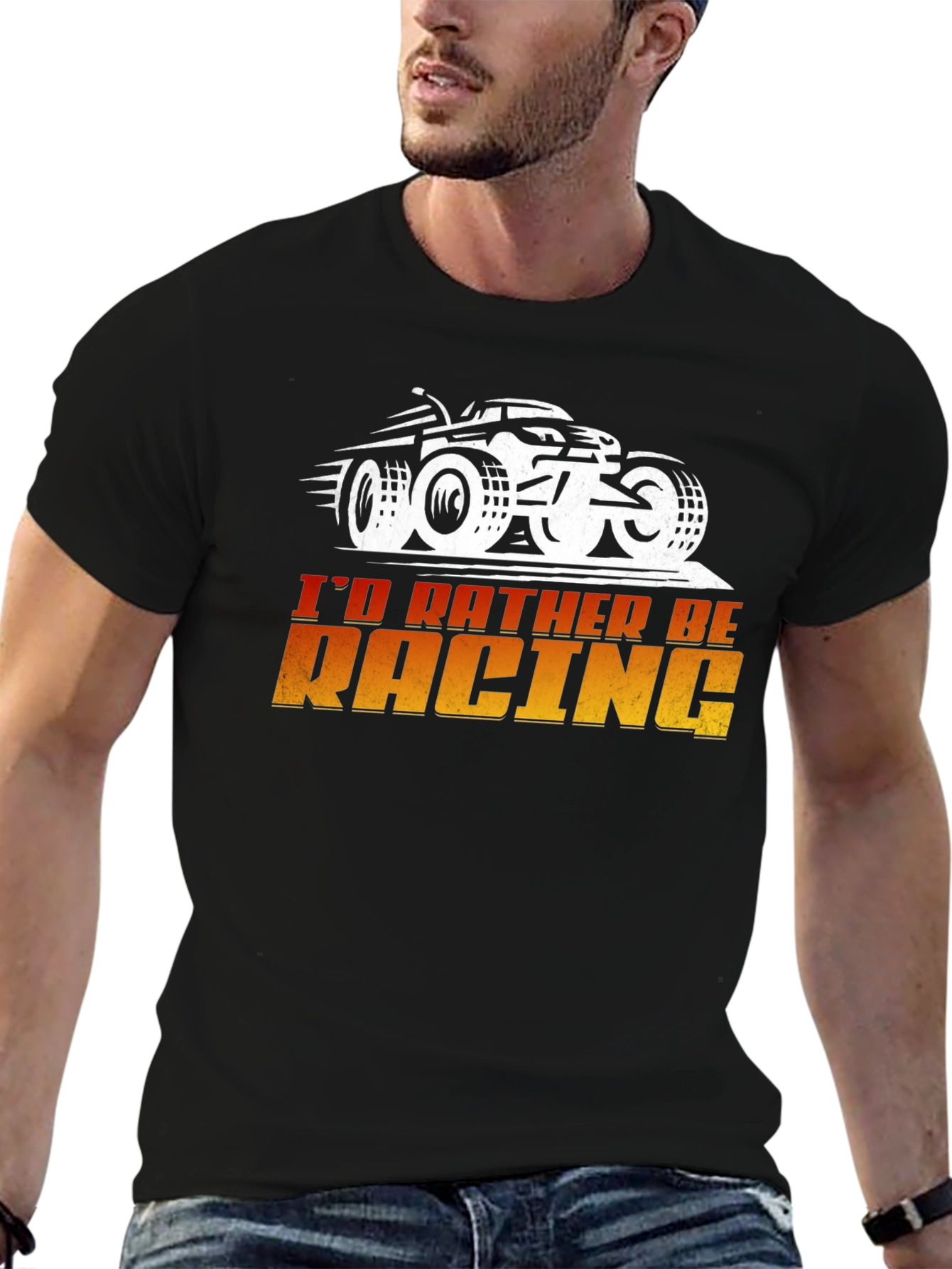 Id Rather Be Racing Black Graphic Tee