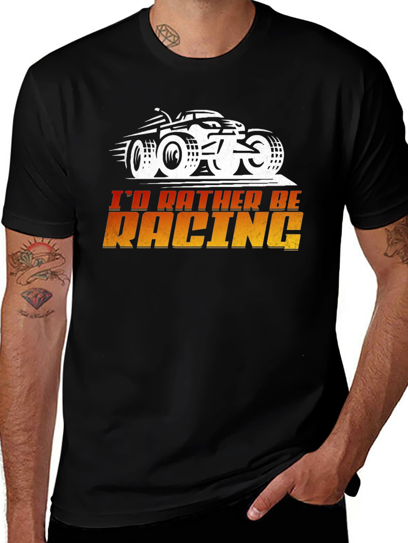 Id Rather Be Racing Black Graphic Tee