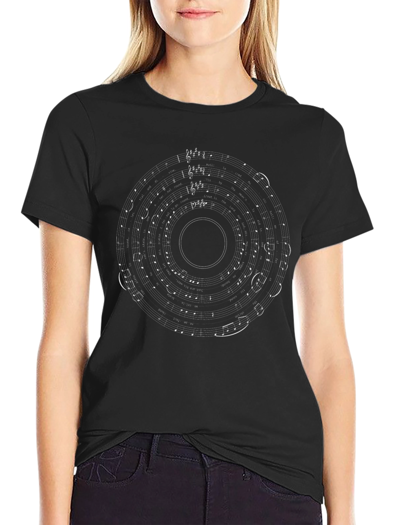 Musical Notes Black T-Shirt
