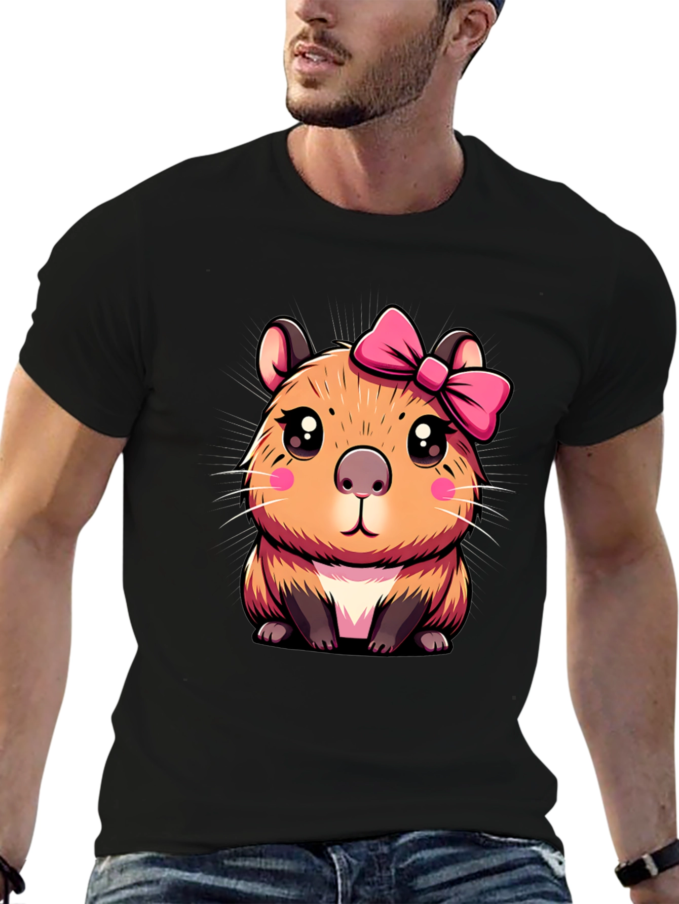 Cute Capybara Bow T-Shirt