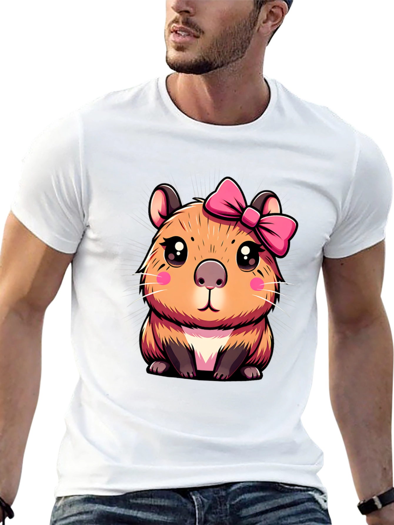 Cute Capybara Bow T-Shirt