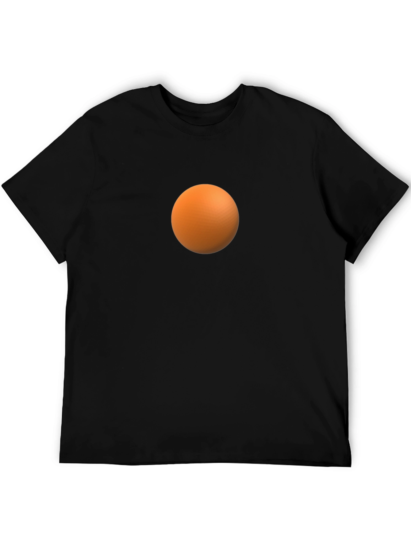 Mens Black T-Shirt with Orange Sphere Design