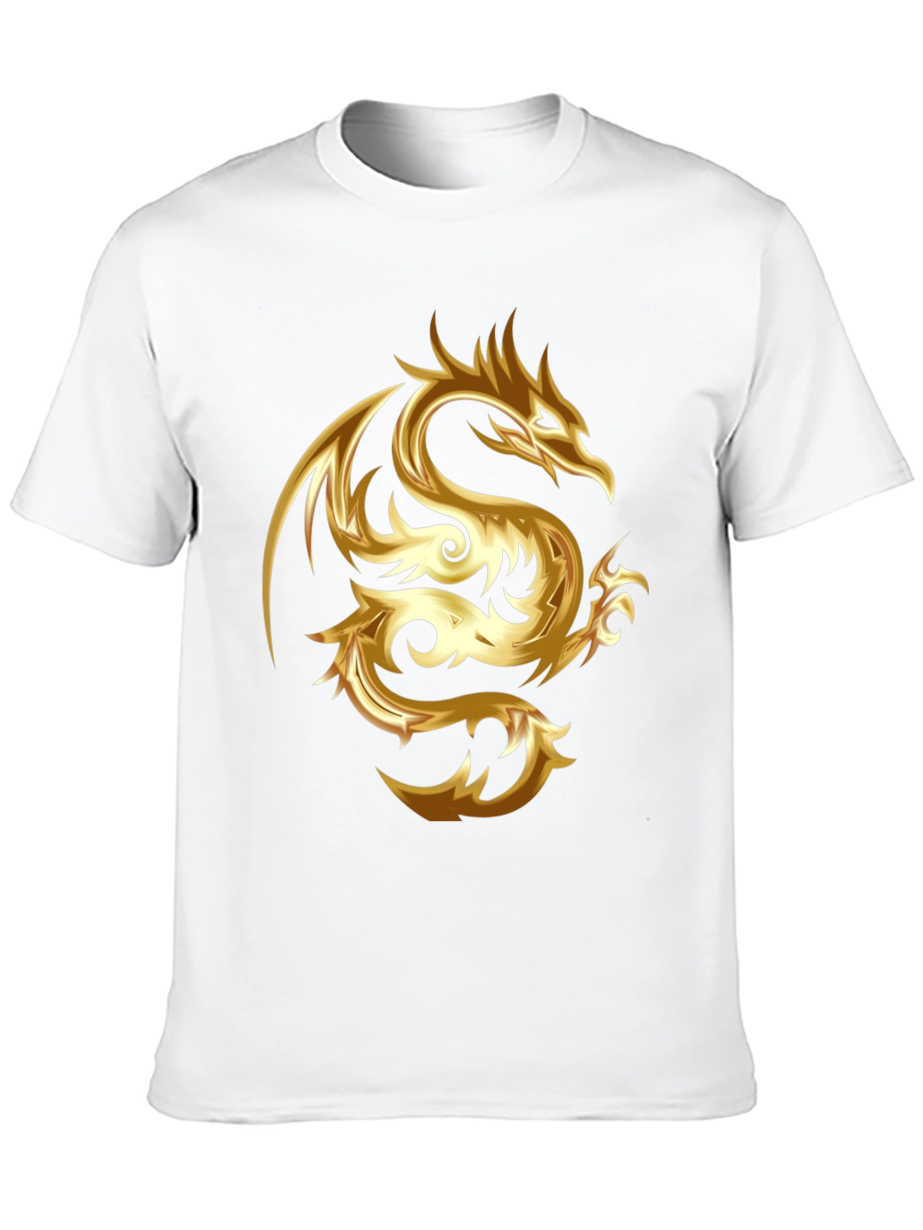 Golden Dragon Graphic Tee - Black Cotton Blend Shirt