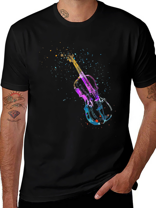 Colorful Violin Graphic Tee