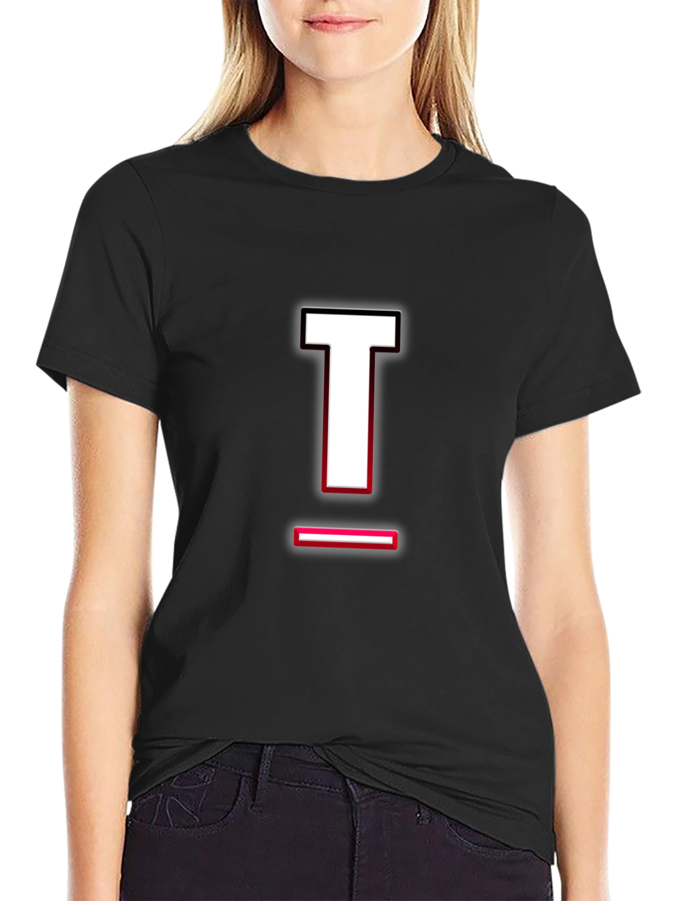 Bold Letter T Graphic Tee - Stylish Casual Wear