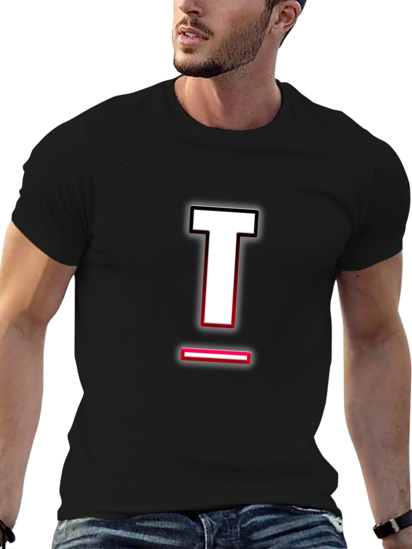Bold Letter T Graphic Tee - Stylish Casual Wear