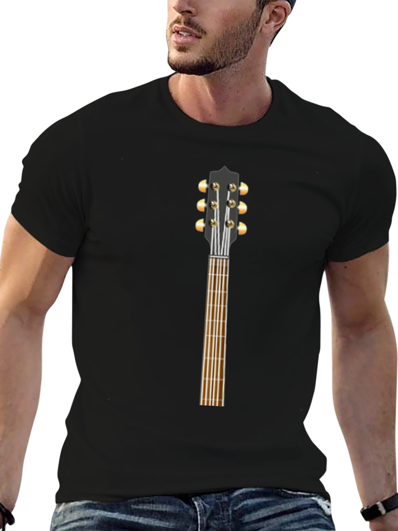 Guitar Neck Graphic Tee - Musician Style