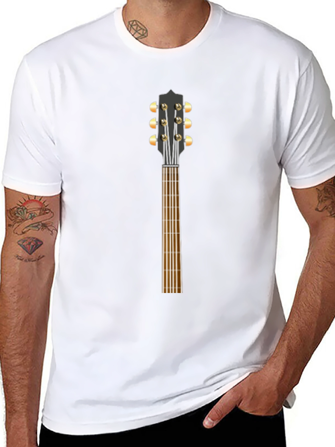 Guitar Neck Graphic Tee - Musician Style