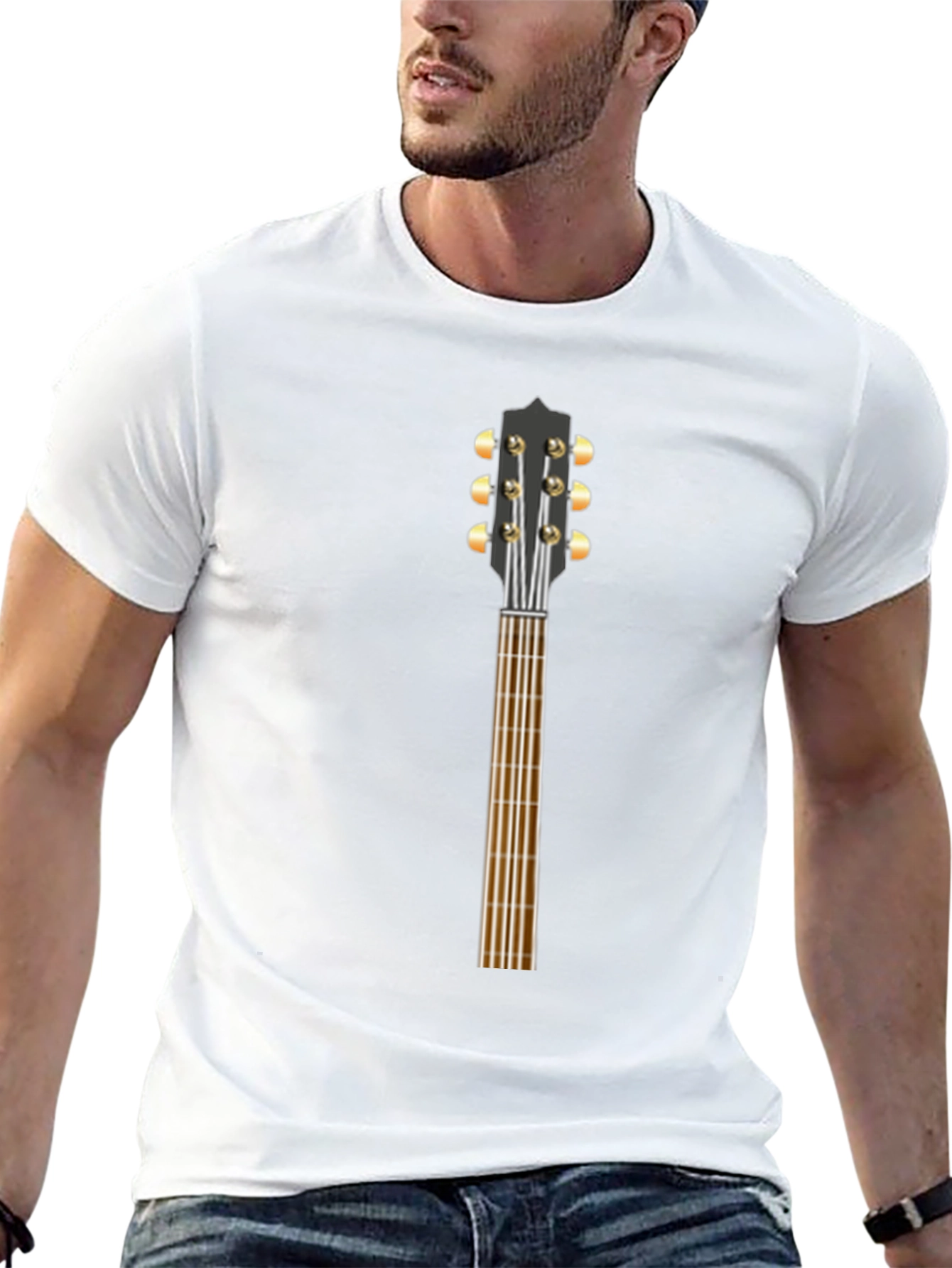 Guitar Neck Graphic Tee - Musician Style