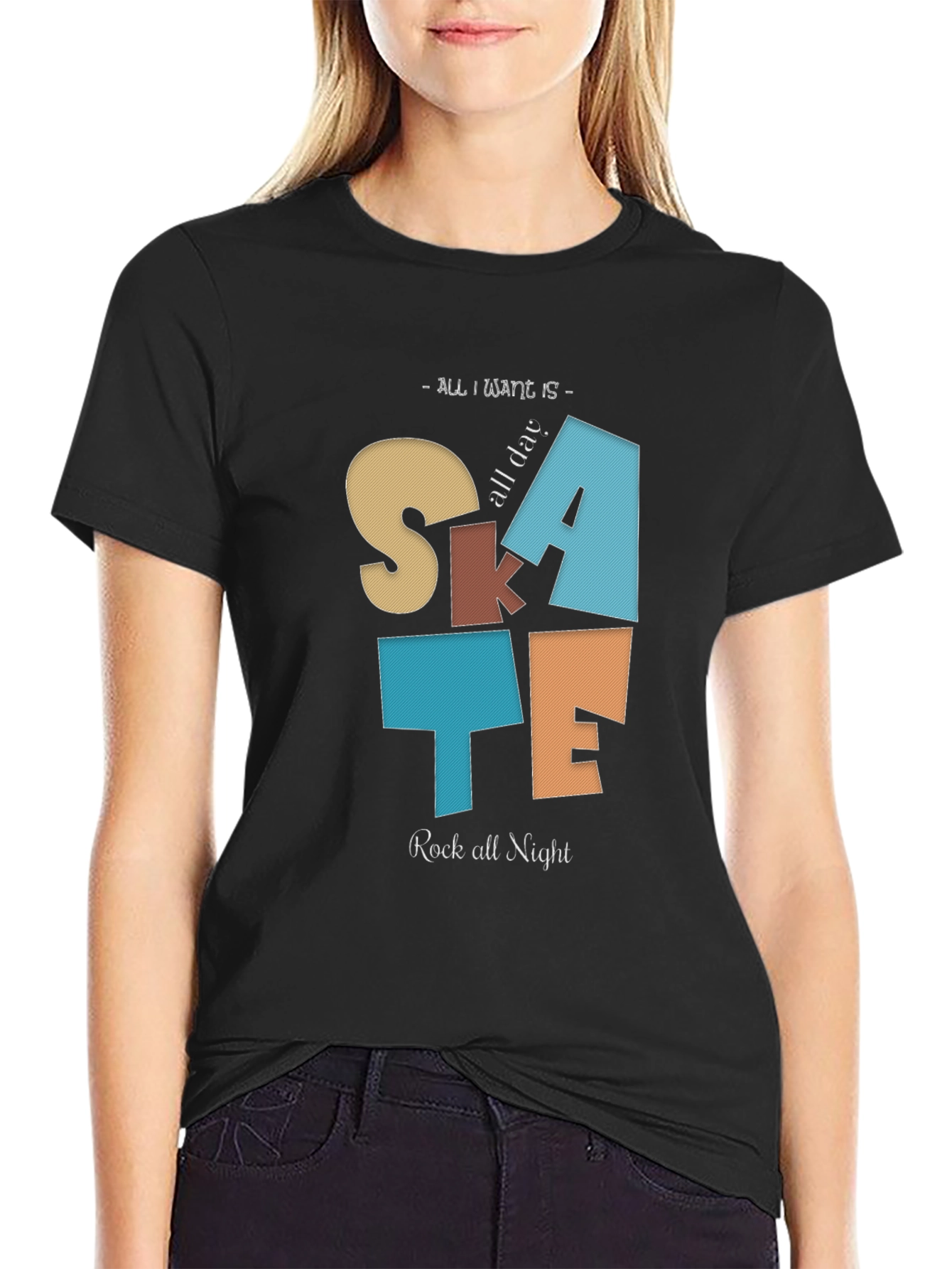 Skate All Day & Rock All Night Graphic T-Shirt