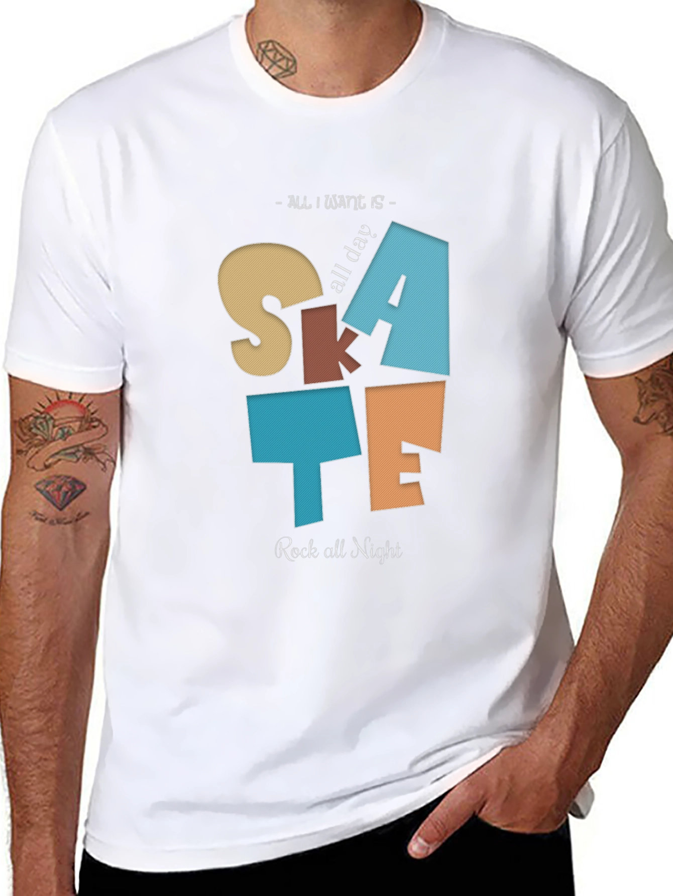 Skate All Day & Rock All Night Graphic T-Shirt