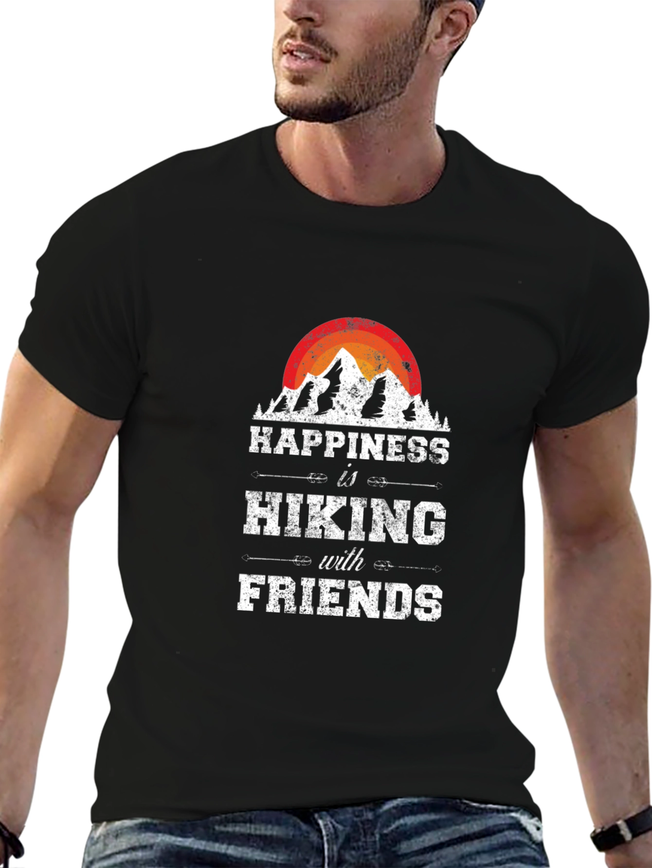 Happiness is Hiking with Friends Graphic Tee