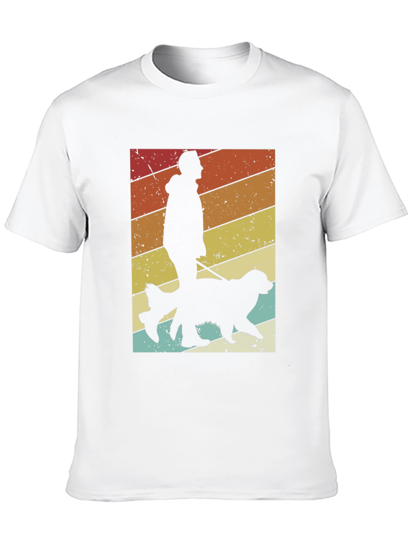 Retro Dog Walk T-Shirt Black Graphic Tee