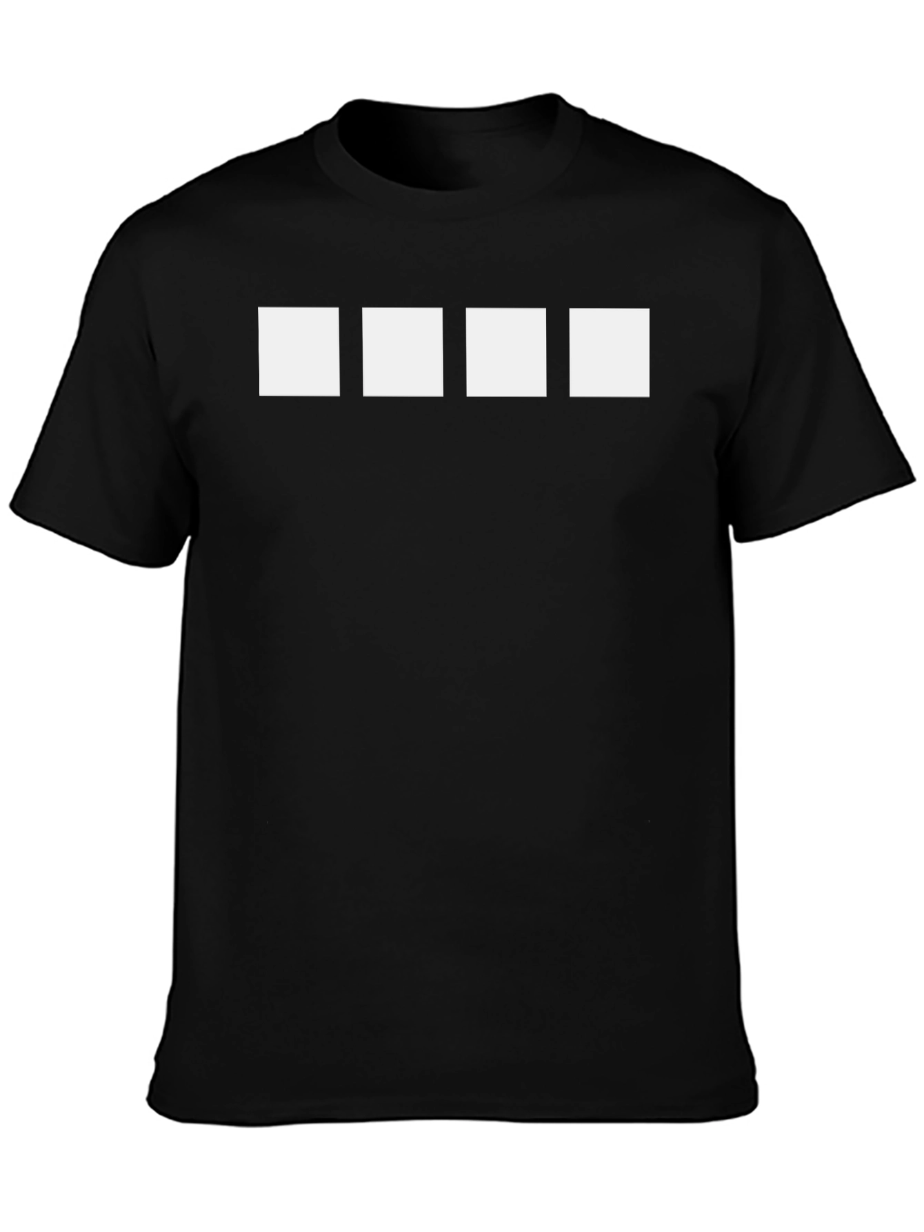 Modern Black Tee with Minimalist Square Design
