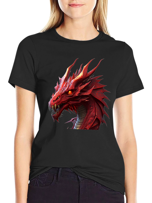 Dragon Graphic Tee - Fierce Red Dragon Design