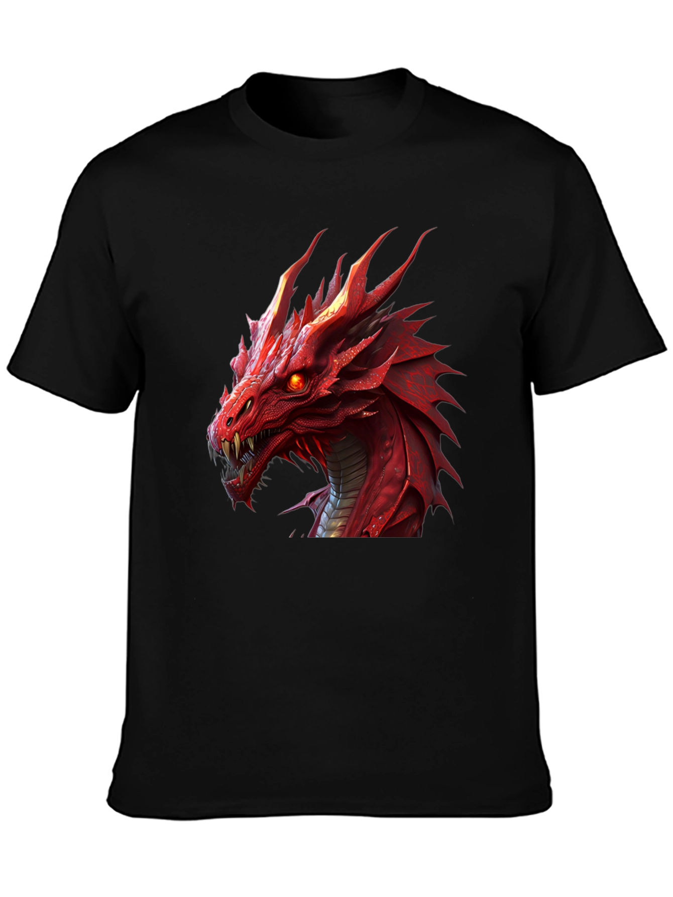 Dragon Graphic Tee - Fierce Red Dragon Design