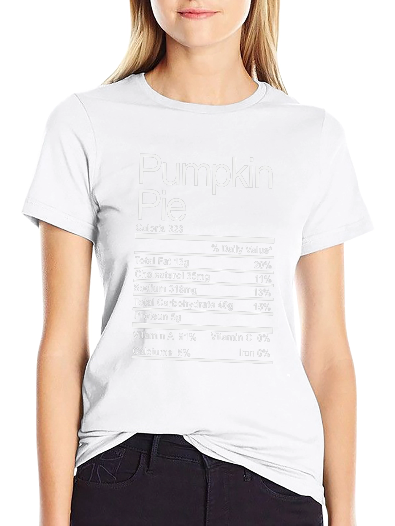 Pumpkin Pie Nutrition Facts Graphic T-Shirt