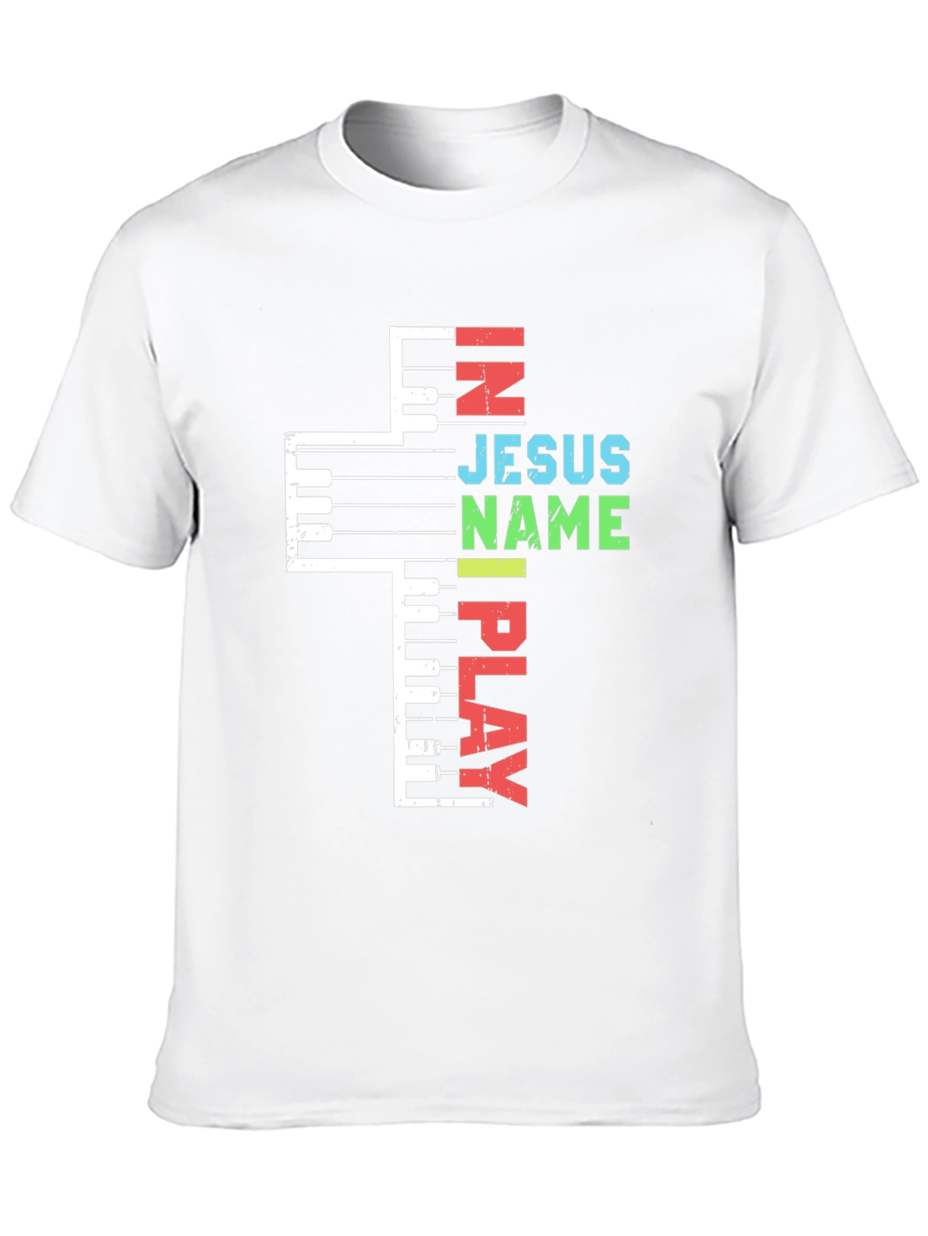 In Jesus Name I Play Piano Christian T-Shirt