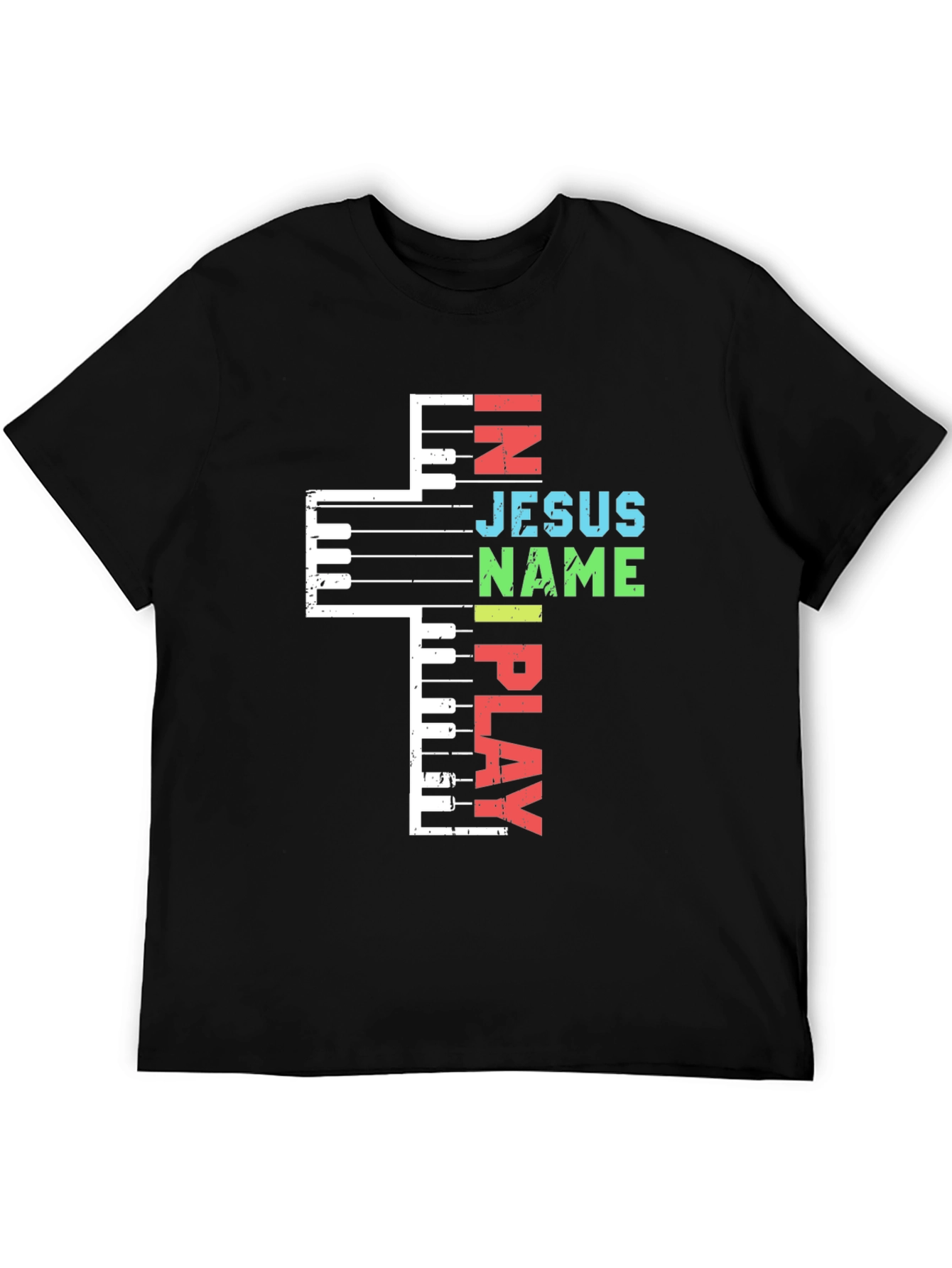 In Jesus Name I Play Piano Christian T-Shirt