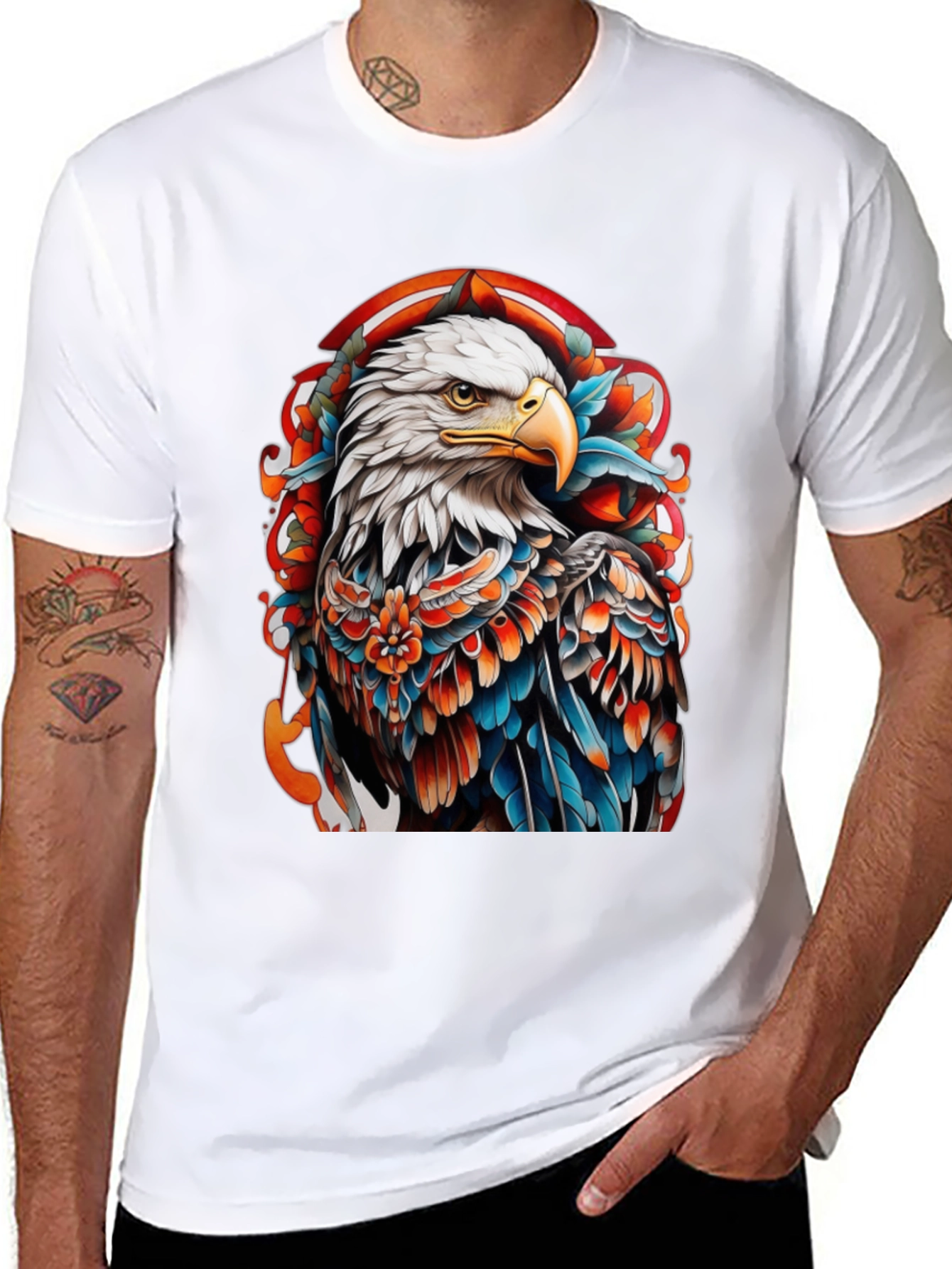 Eagle Tattoo Graphic Tee - Classic Black T-Shirt