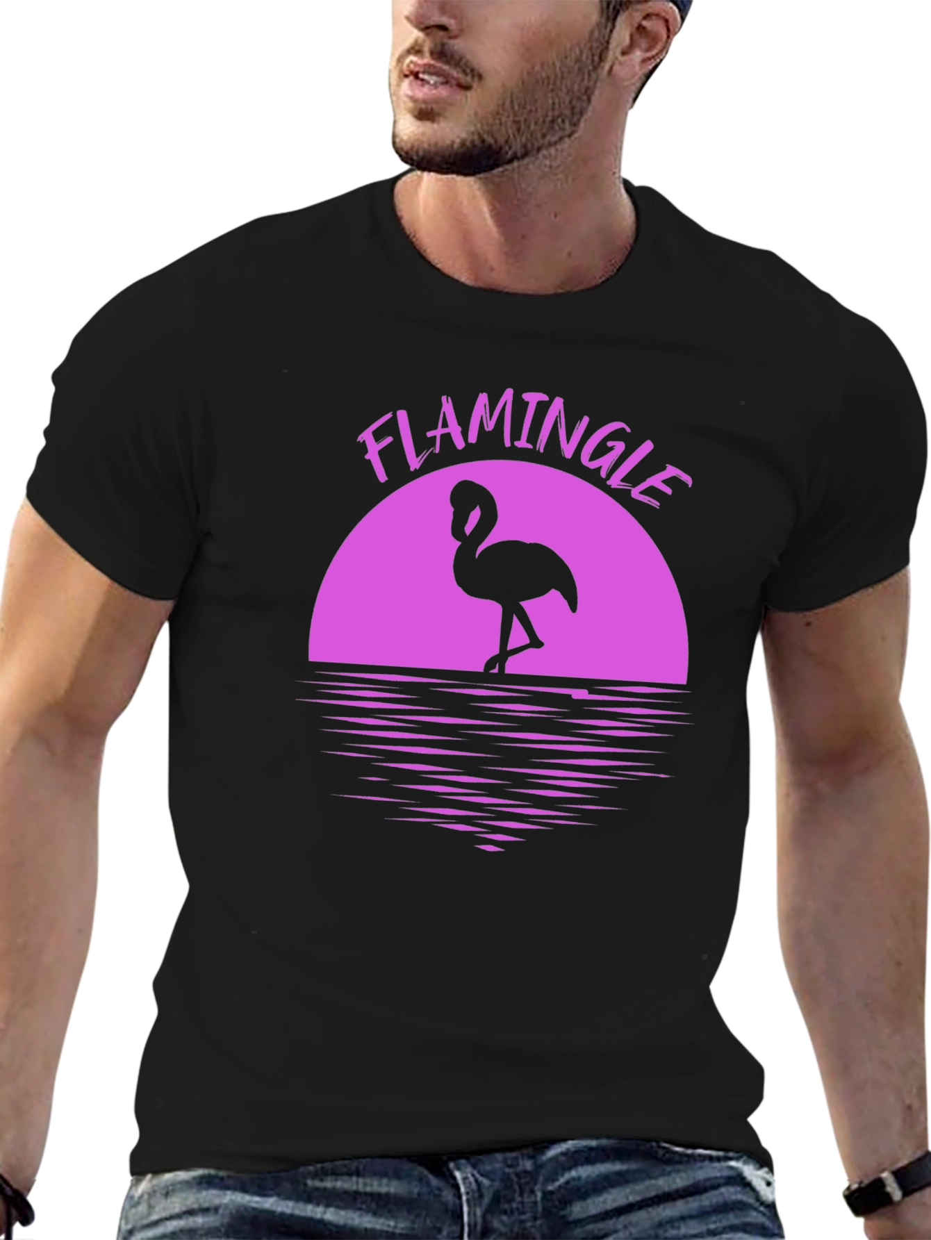 Flamingle Graphic Tee - Tropical Flamingo Shirt
