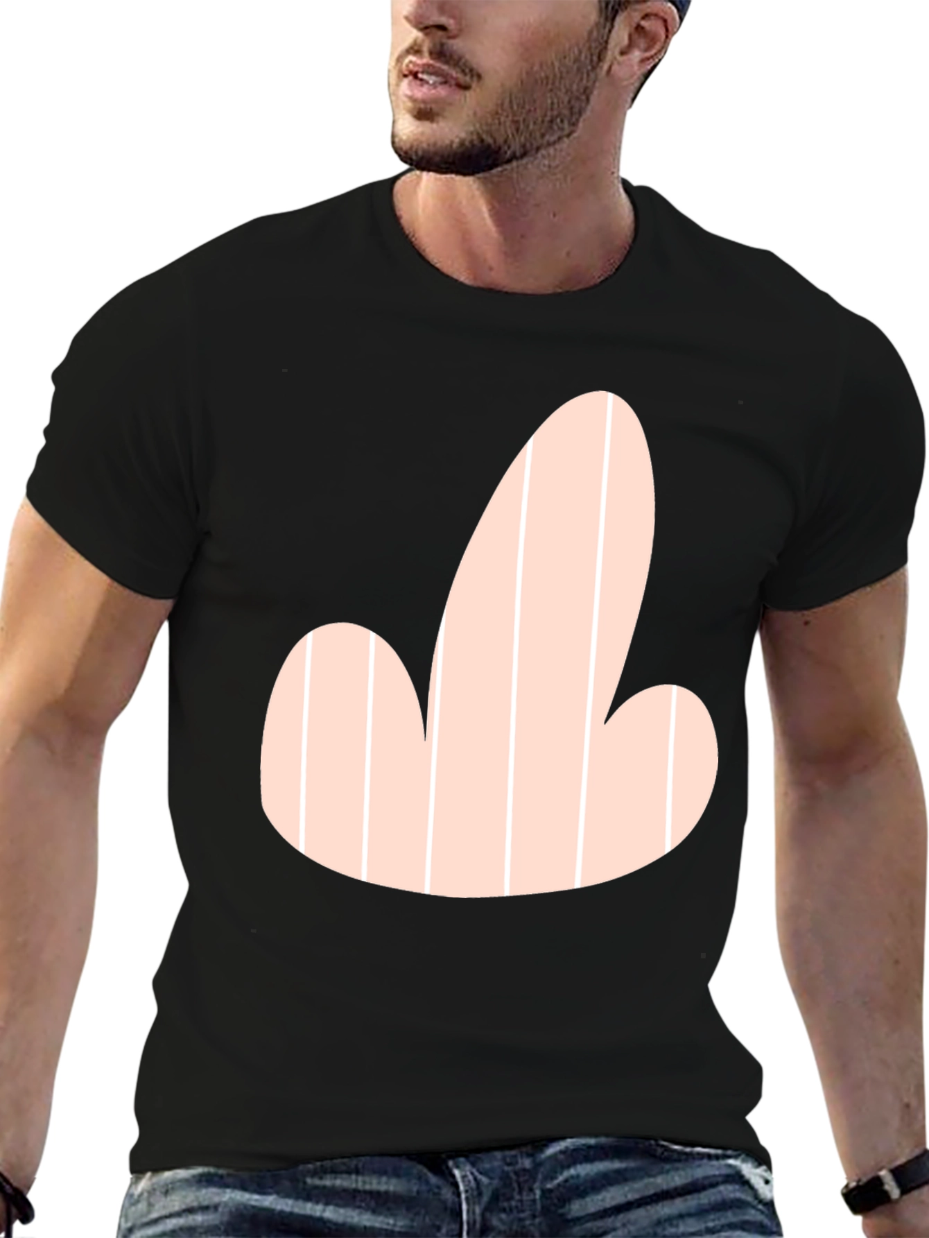 Novelty Graphic Tee - Funny Striped Design