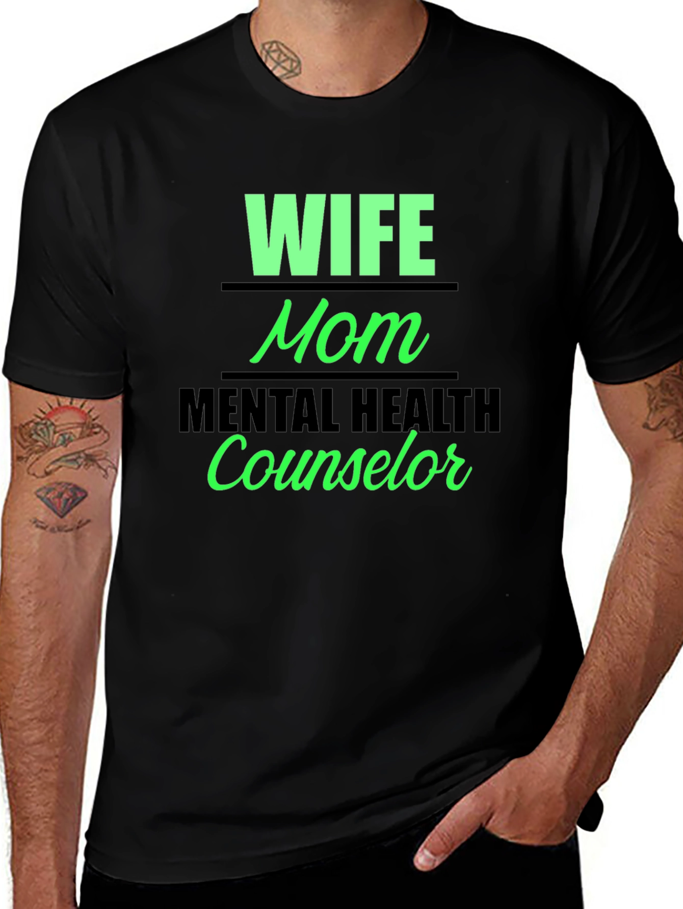 Wife Mom Mental Health Counselor Graphic Tee