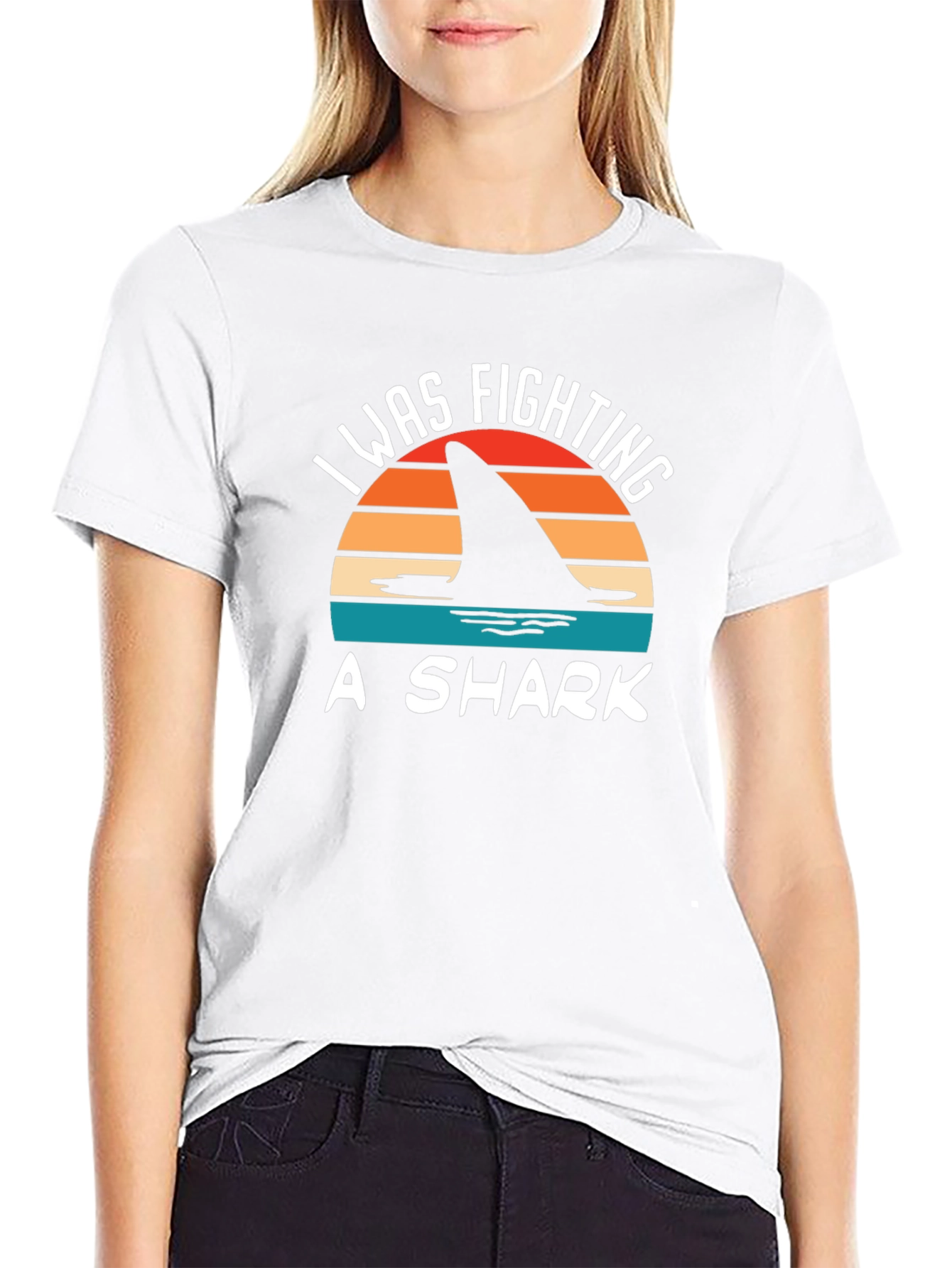 I Was Fighting A Shark T-Shirt - Novelty Tee