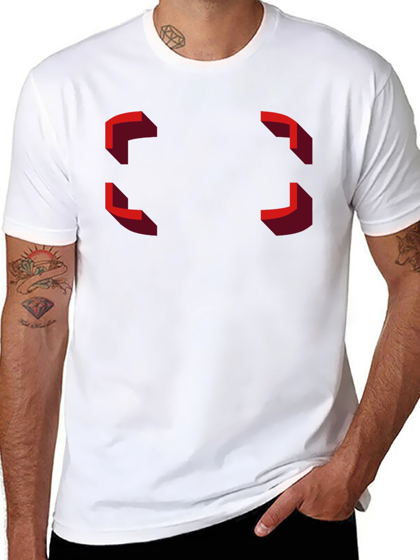 Modern Geometric Design Black T-Shirt