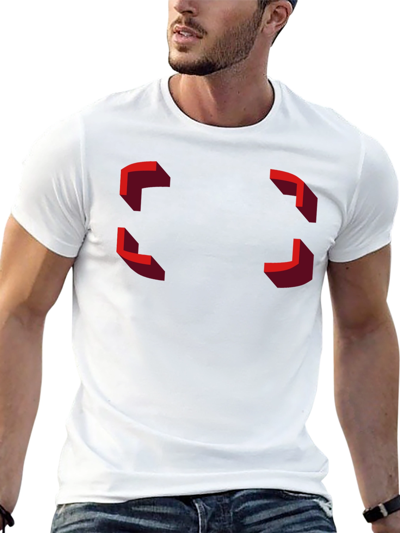 Modern Geometric Design Black T-Shirt