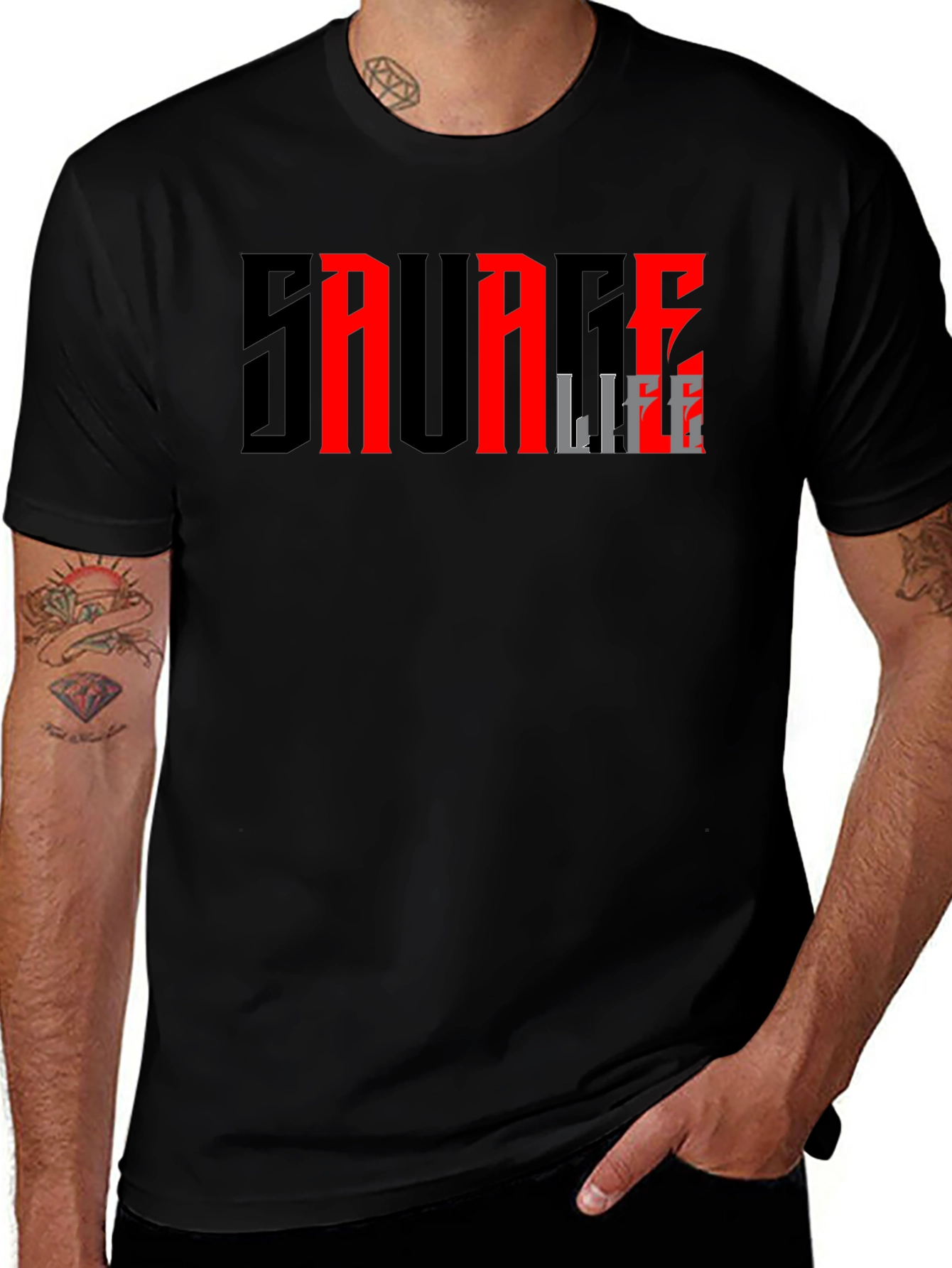Savage Life Graphic Print T-Shirt