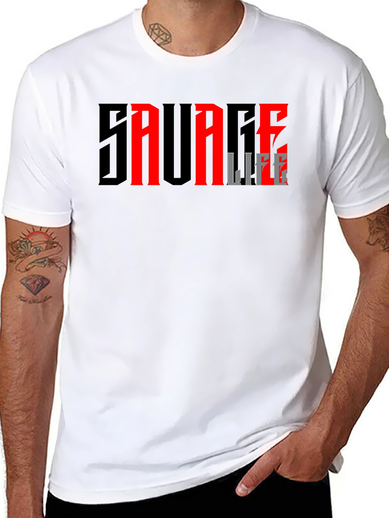 Savage Life Graphic Print T-Shirt