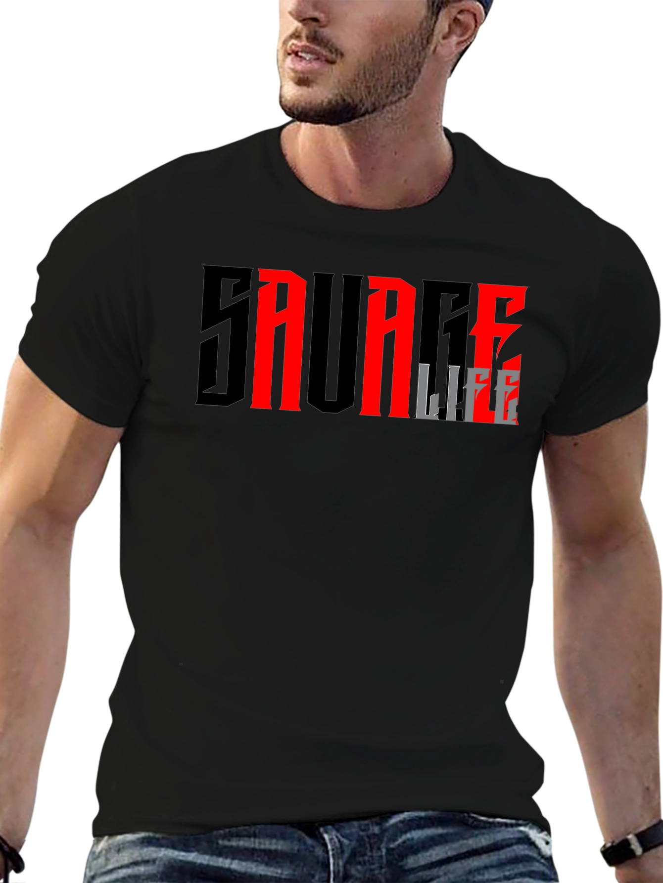 Savage Life Graphic Print T-Shirt
