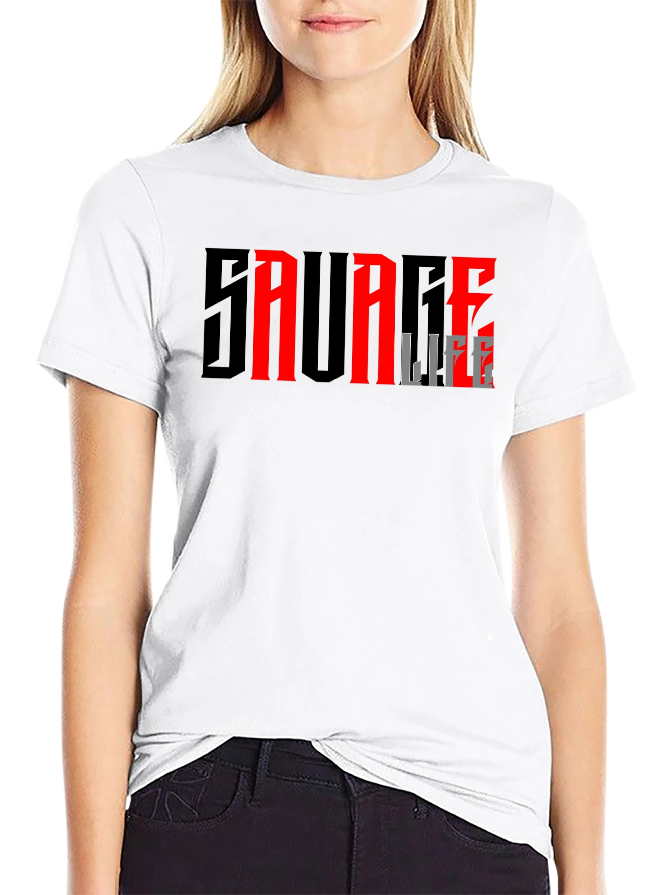 Savage Life Graphic Print T-Shirt
