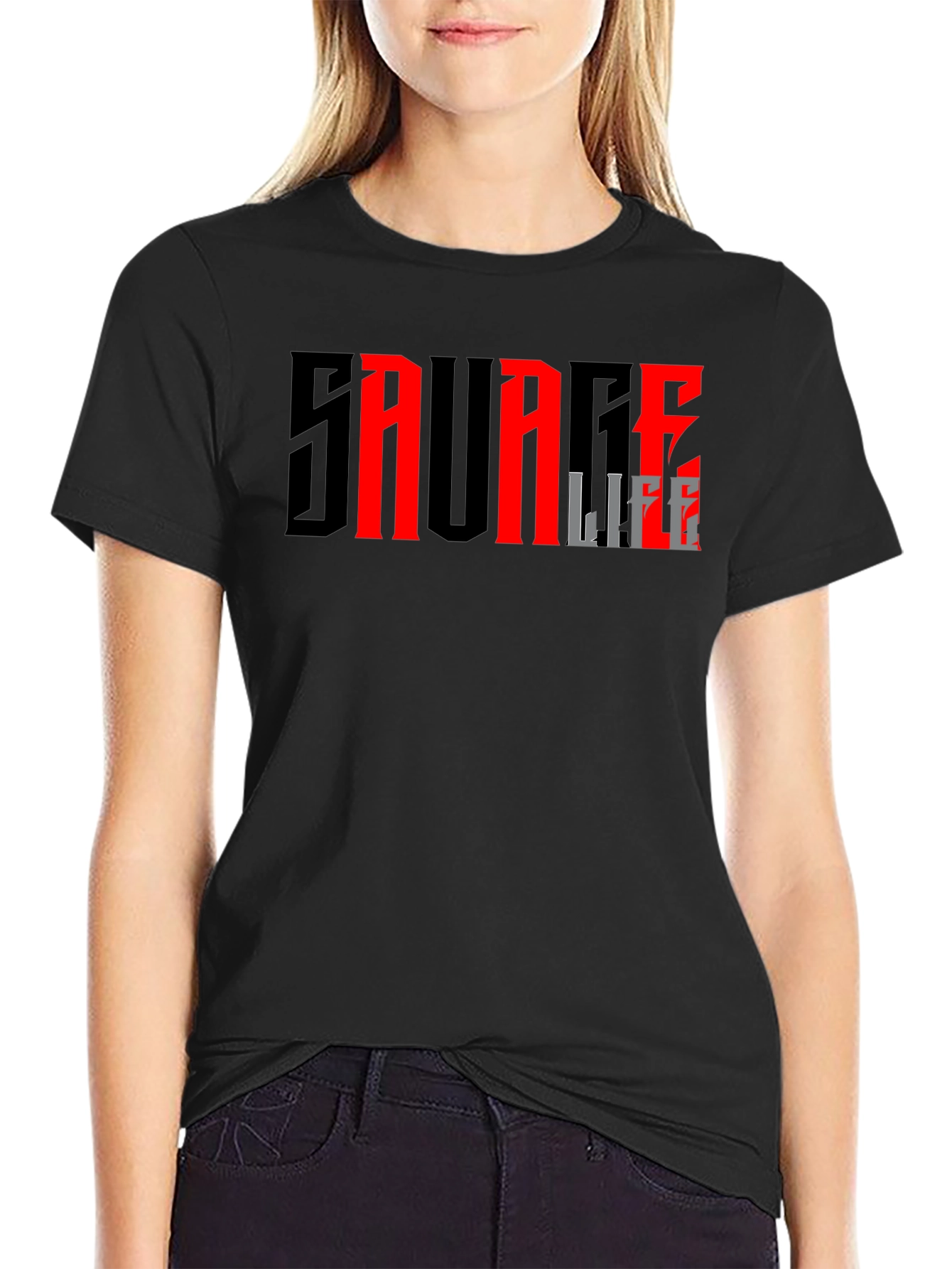 Savage Life Graphic Print T-Shirt