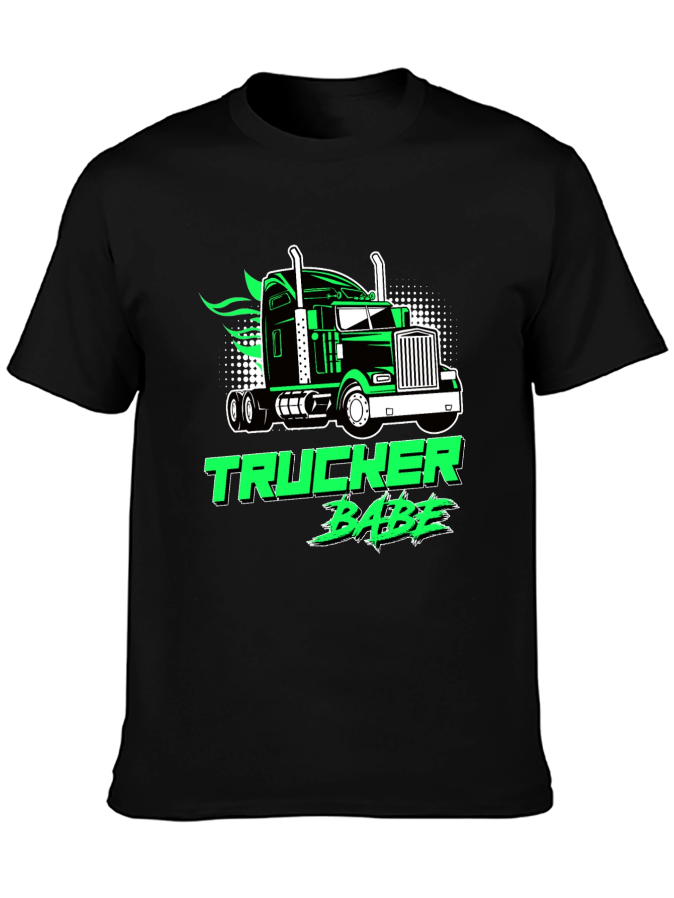 Trucker Babe Graphic Tee - Black