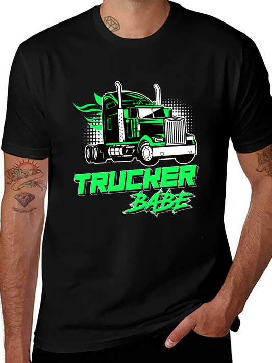 Trucker Babe Graphic Tee - Black