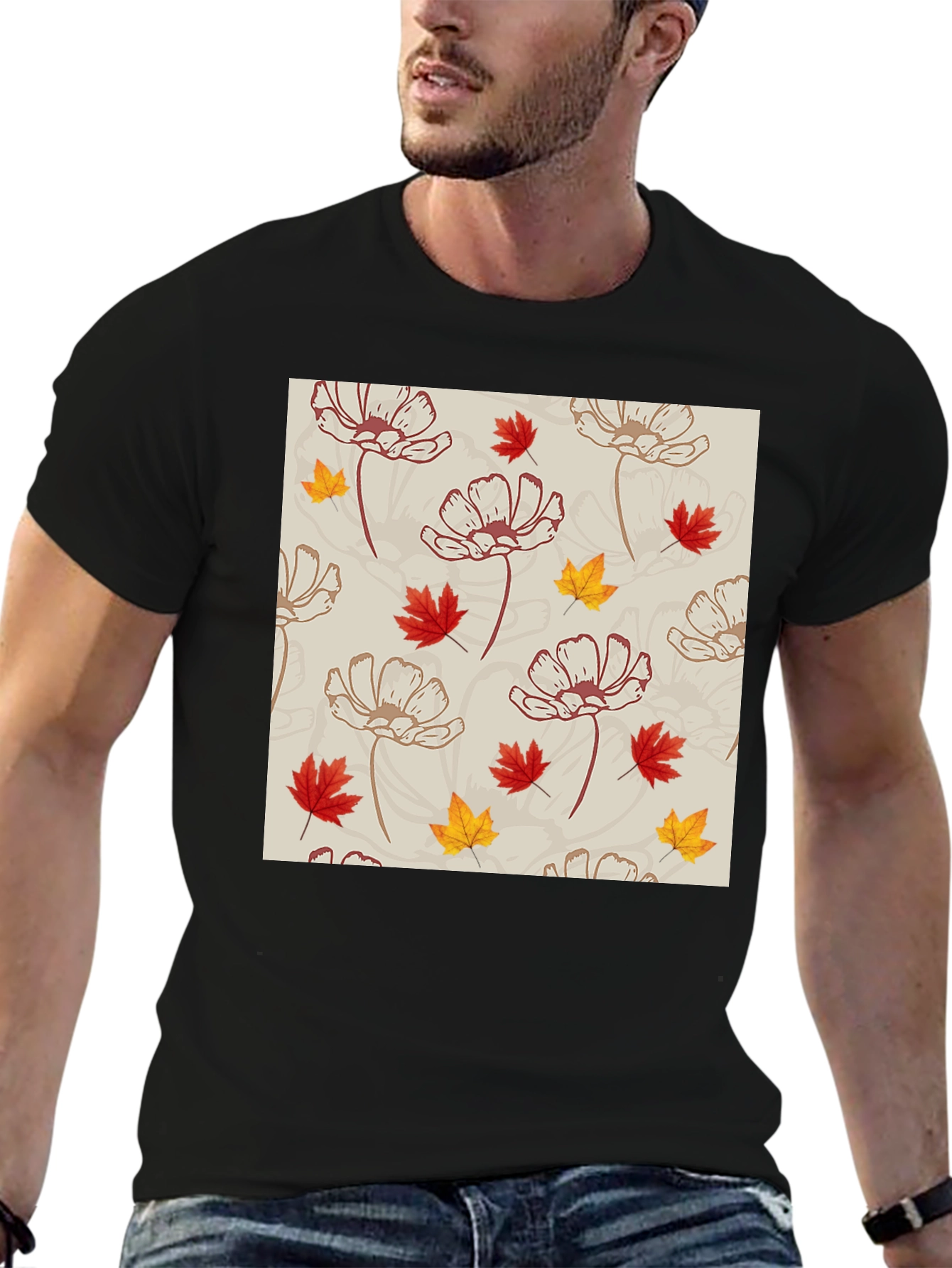 Autumn Floral T-Shirt - Stylish Fall Fashion