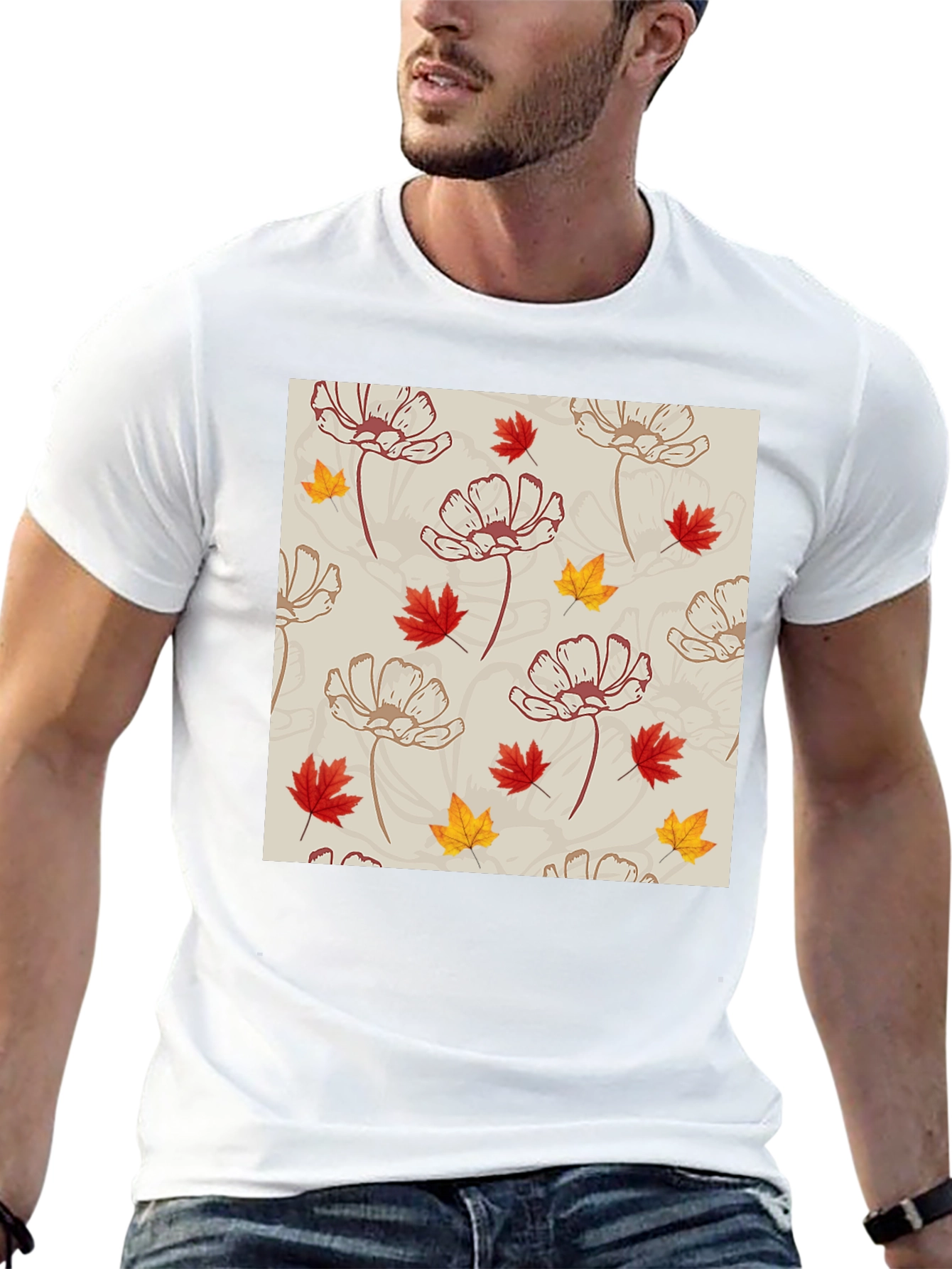 Autumn Floral T-Shirt - Stylish Fall Fashion