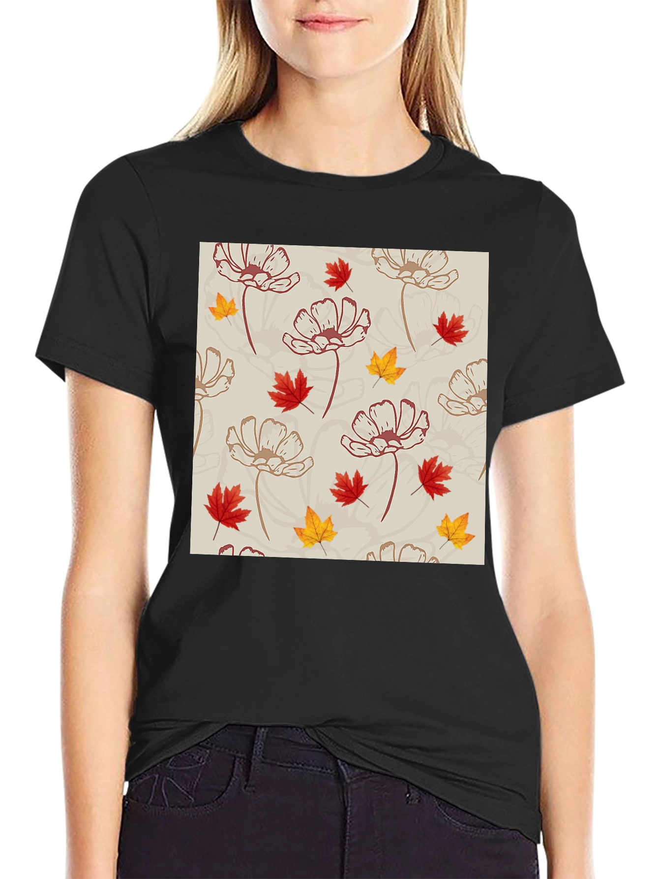 Autumn Floral T-Shirt - Stylish Fall Fashion