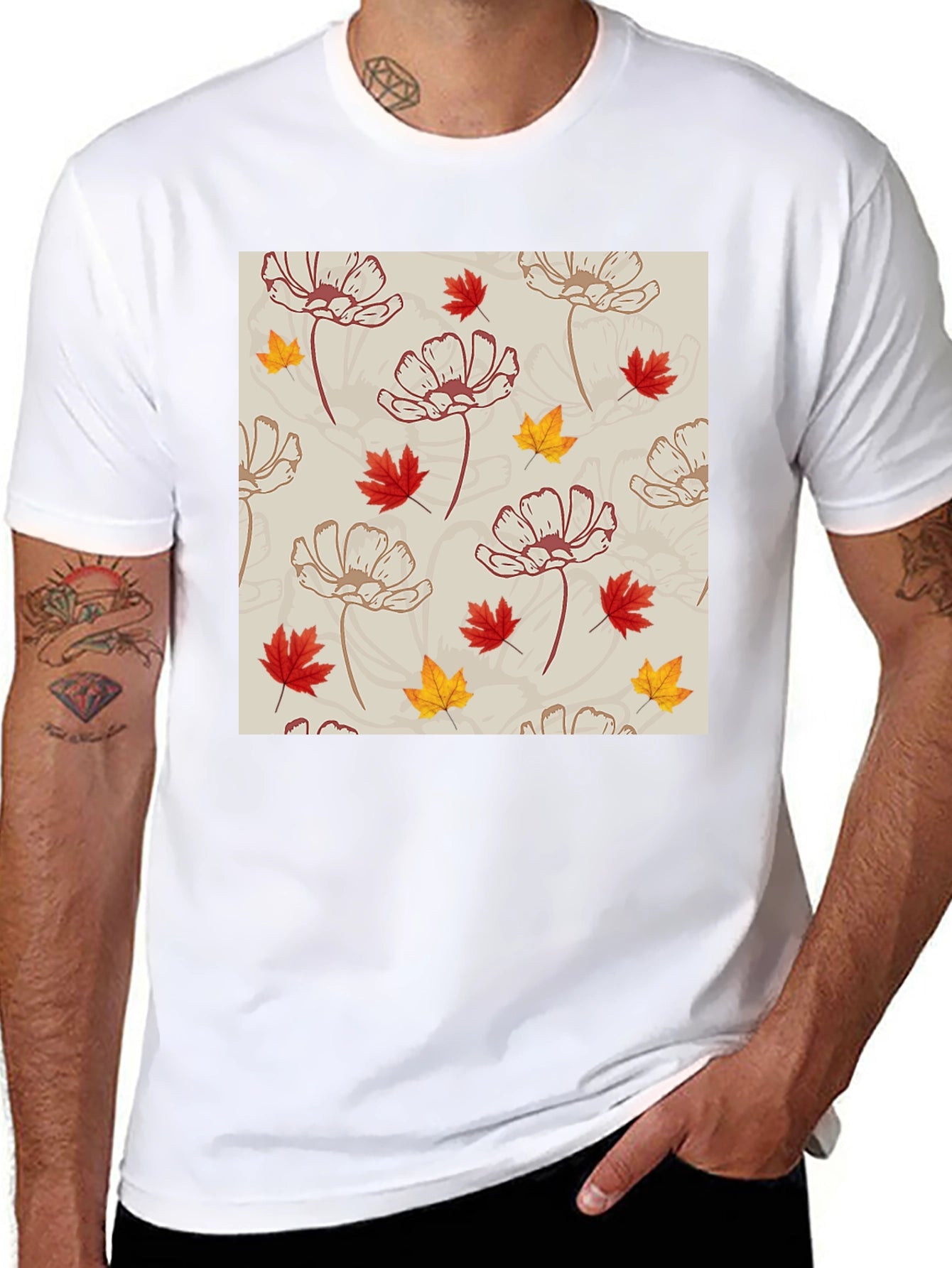 Autumn Floral T-Shirt - Stylish Fall Fashion