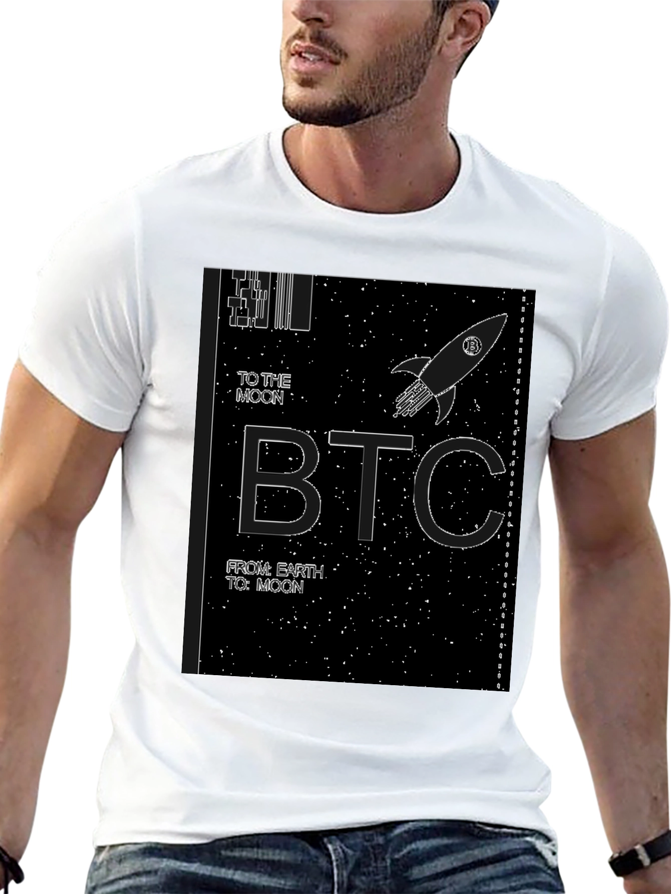 Bitcoin BTC To The Moon Black T-Shirt