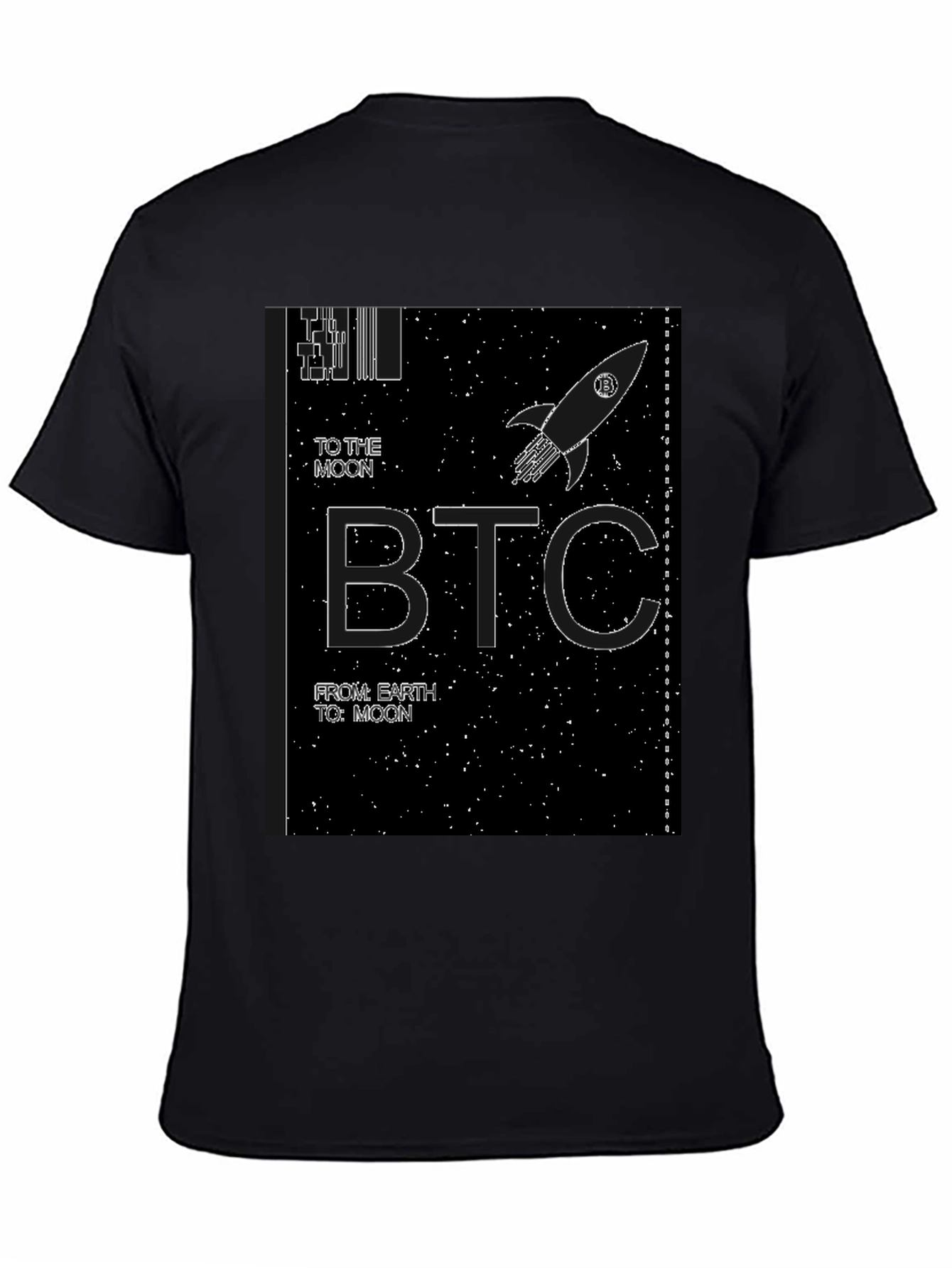 Bitcoin BTC To The Moon Black T-Shirt