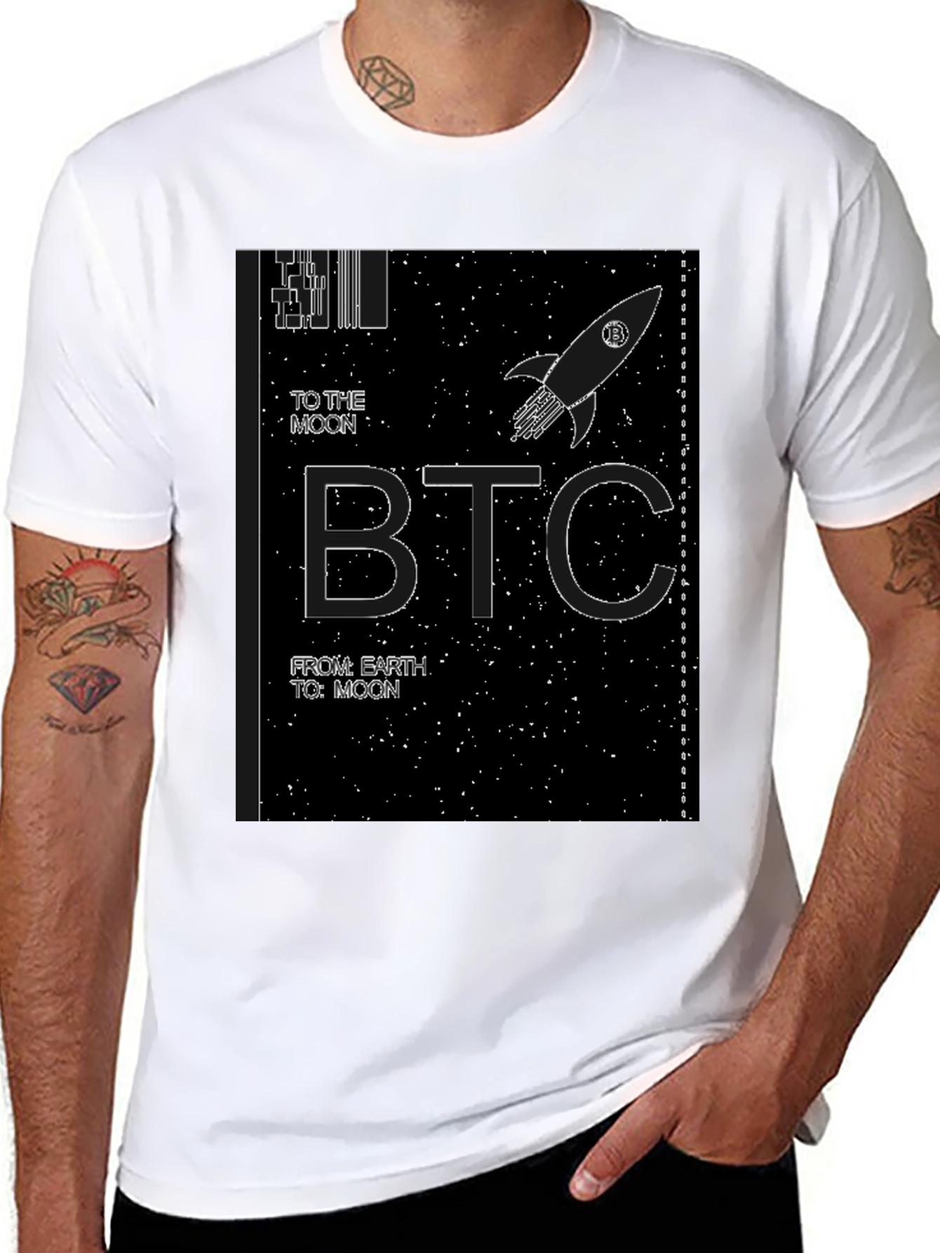 Bitcoin BTC To The Moon Black T-Shirt