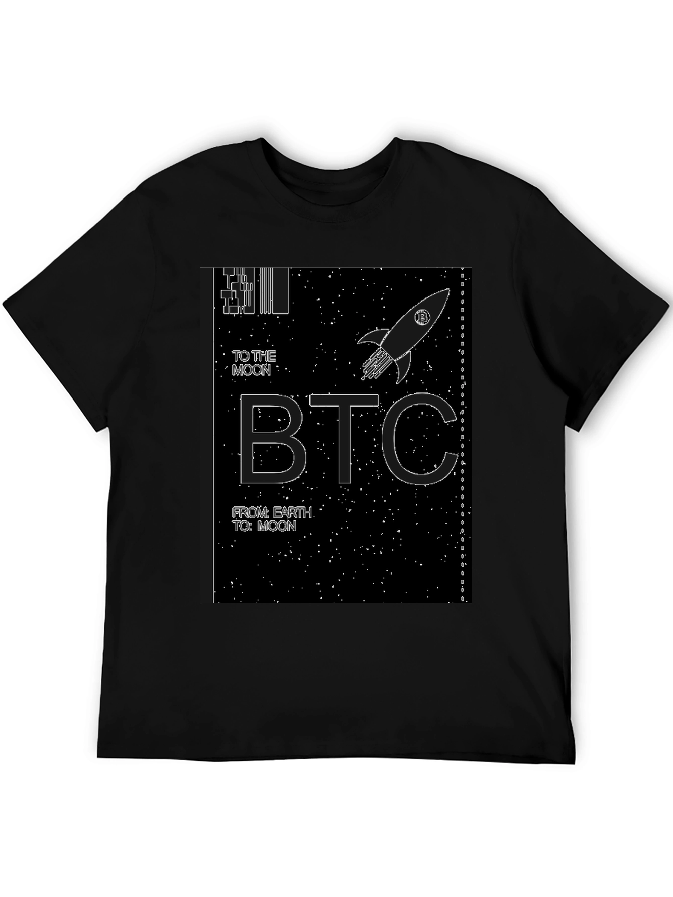 Bitcoin BTC To The Moon Black T-Shirt