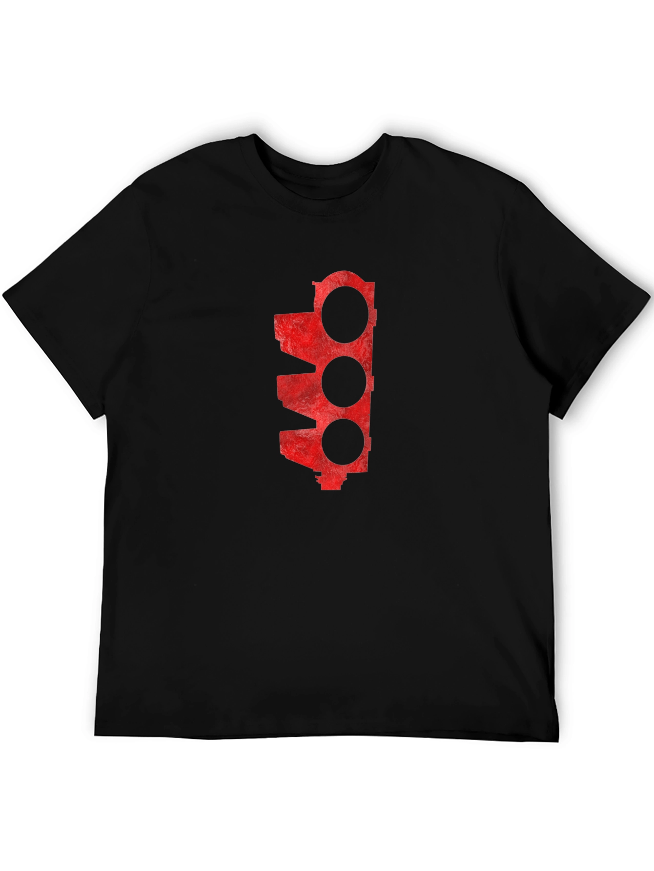 Red Engine Block Tee - Black